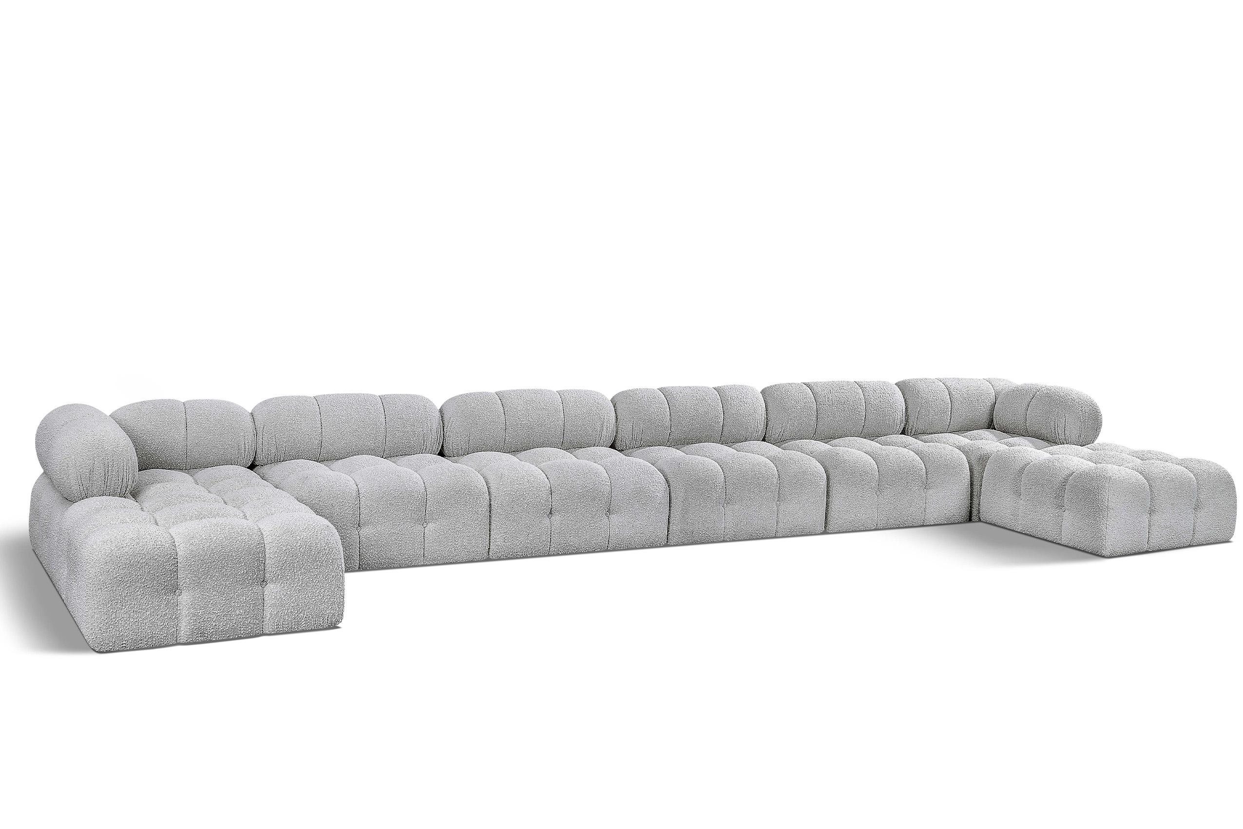 

    
Grey Boucle Modular Sectional Sofa AMES 611Grey-Sec8B Meridian Modern
