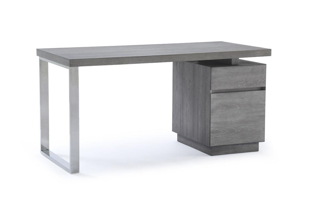 

    
Modern Grey Elm & Stainless Steel Desk by VIG Modrest Carson
