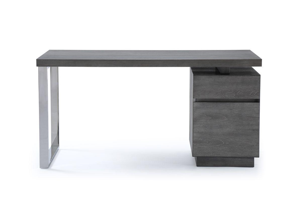 

    
Modern Grey Elm & Stainless Steel Desk by VIG Modrest Carson
