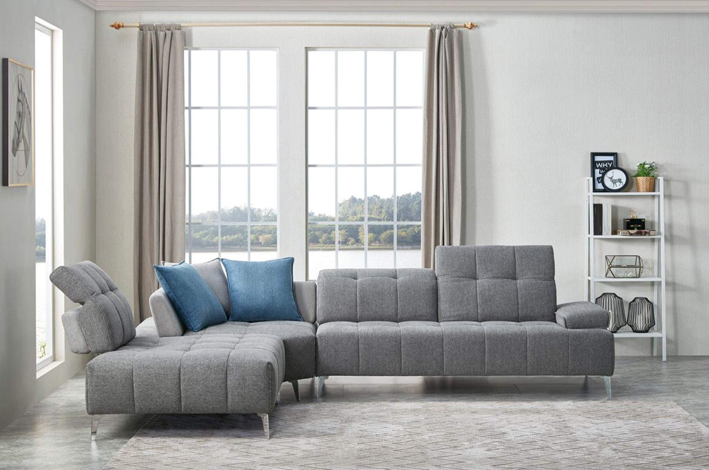 

    
Grey Fabric Sectional Sofa Adjustable Backrest Divani Casa Nash VIG Modern
