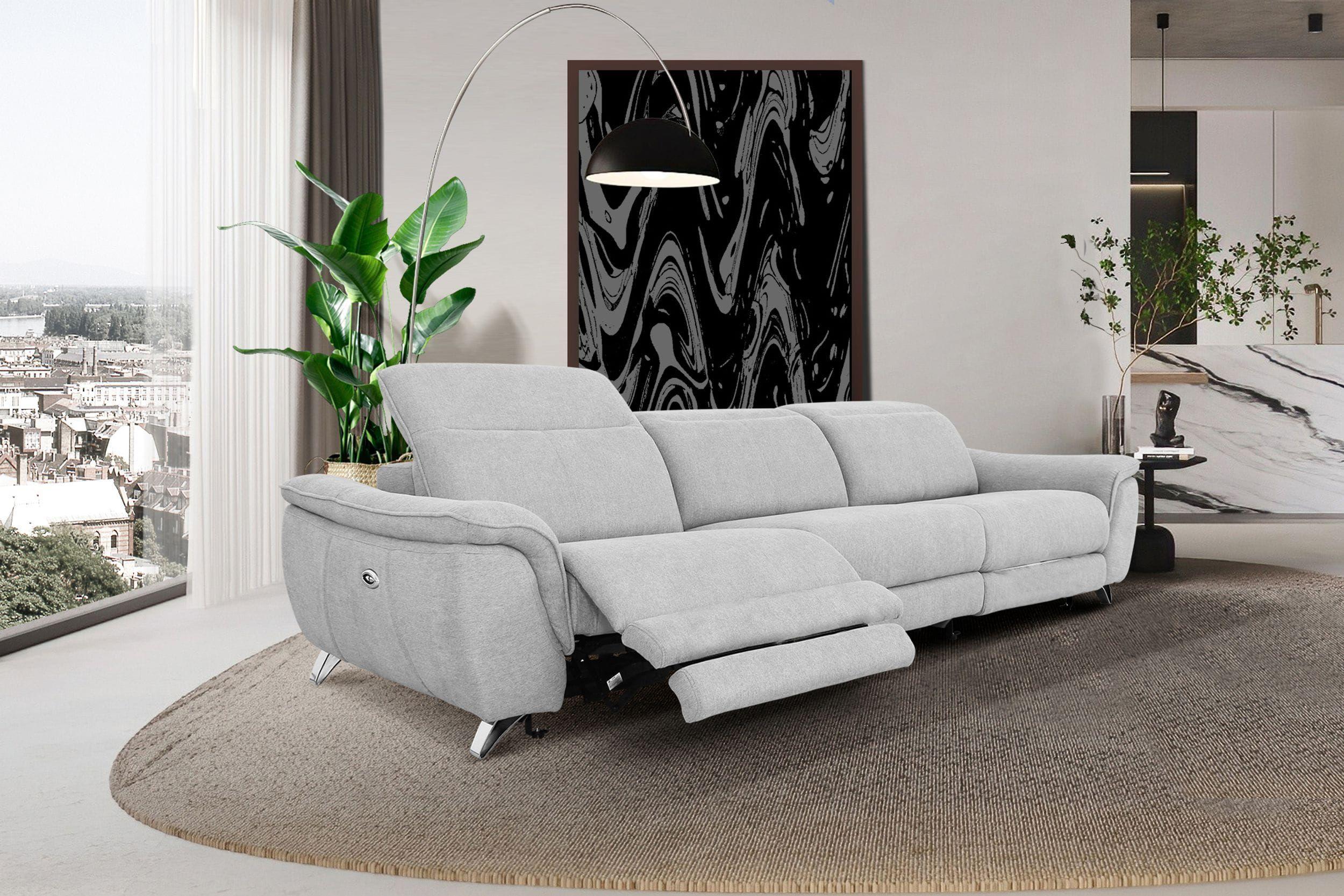 

    
Grey Fabric Sofa w/ Electric Recliners Divani Casa Paul Modern Contemporary
