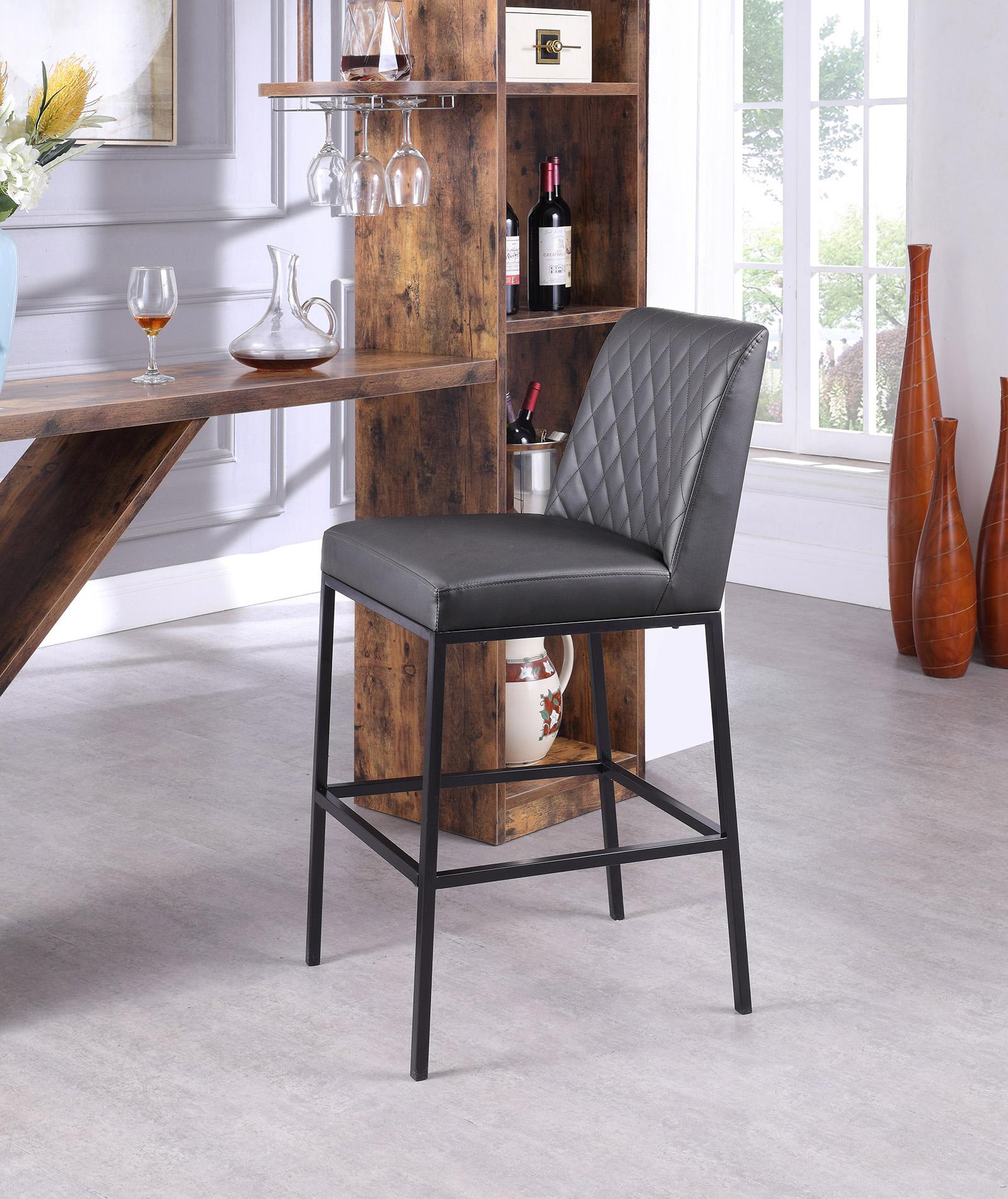 

    
Grey Faux Leather Bar Stool Set 2Pcs BRYCE 919Grey-C Meridian Contemporary
