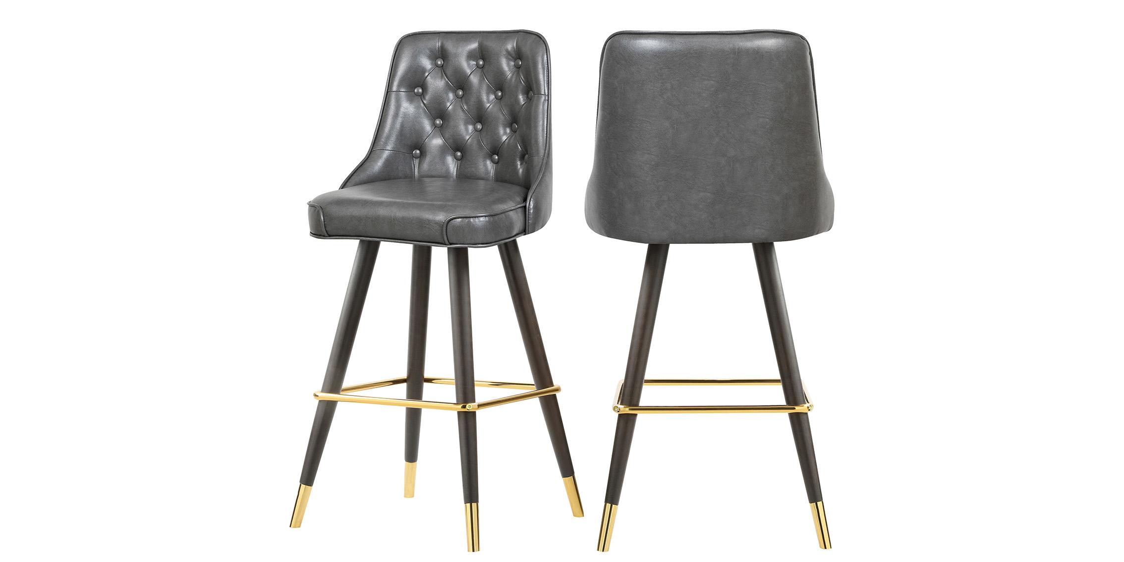 Contemporary, Modern Counter Stool Set PORTNOY 908Grey-C 908Grey-C in Gray Faux Leather
