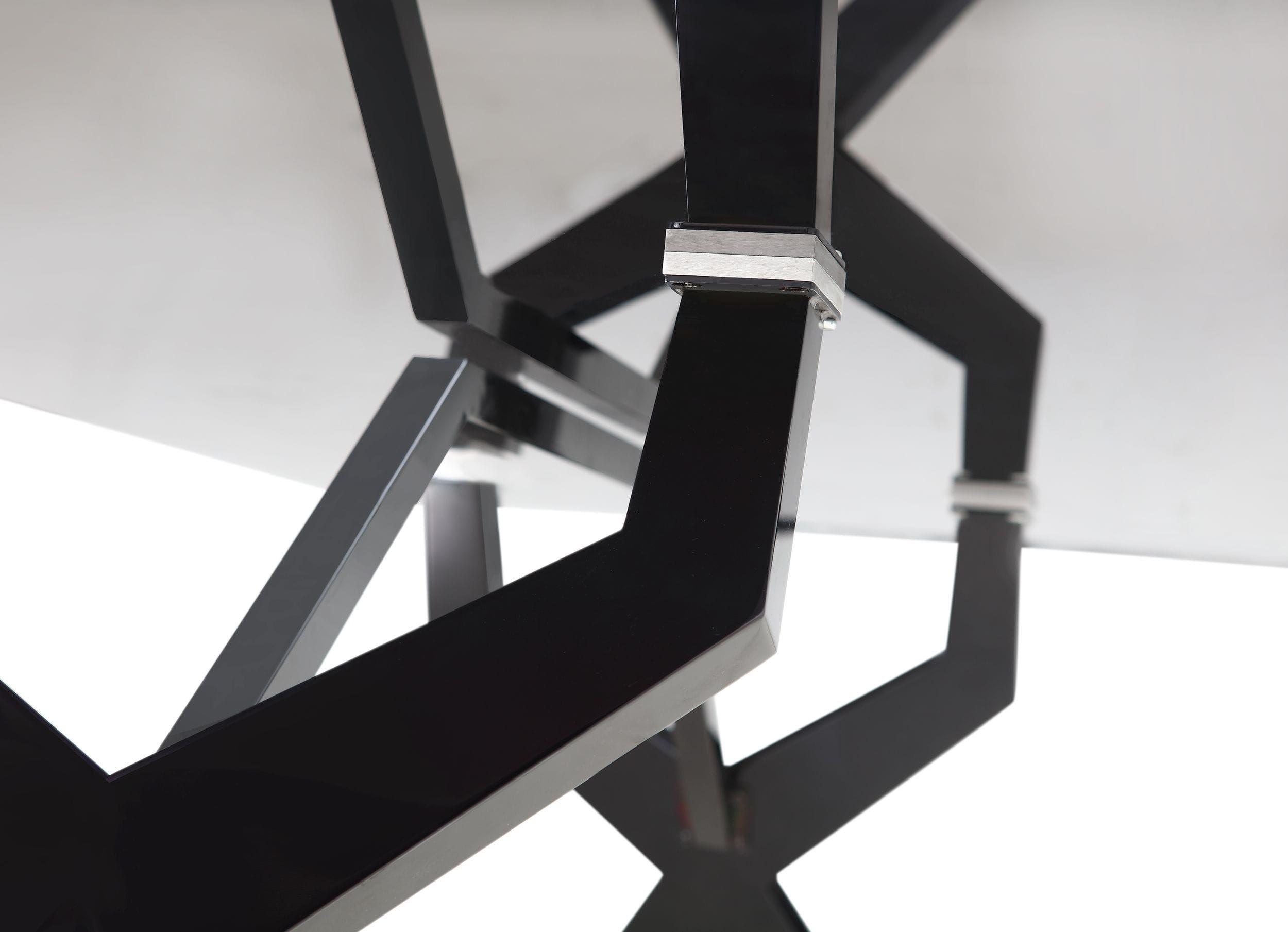

                    
Buy Grey Glass & Black Stainless Steel Dining Table by VIG Modrest Darley
