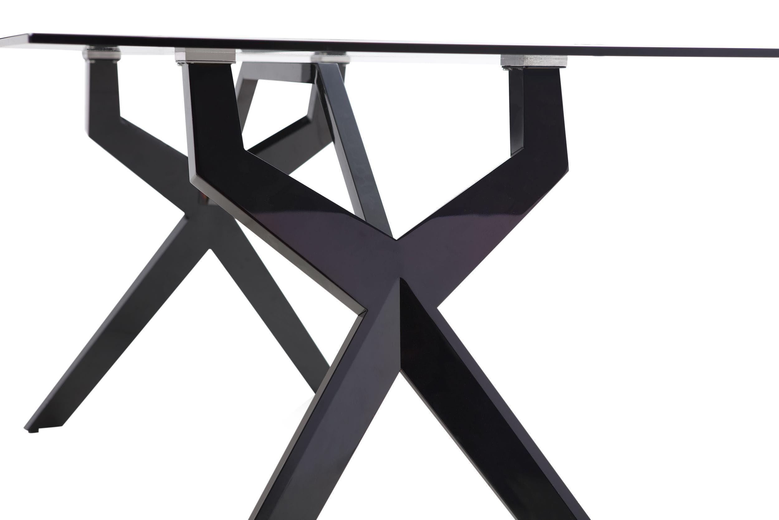 

    
VGZAT119-BLK Grey Glass & Black Stainless Steel Dining Table by VIG Modrest Darley

