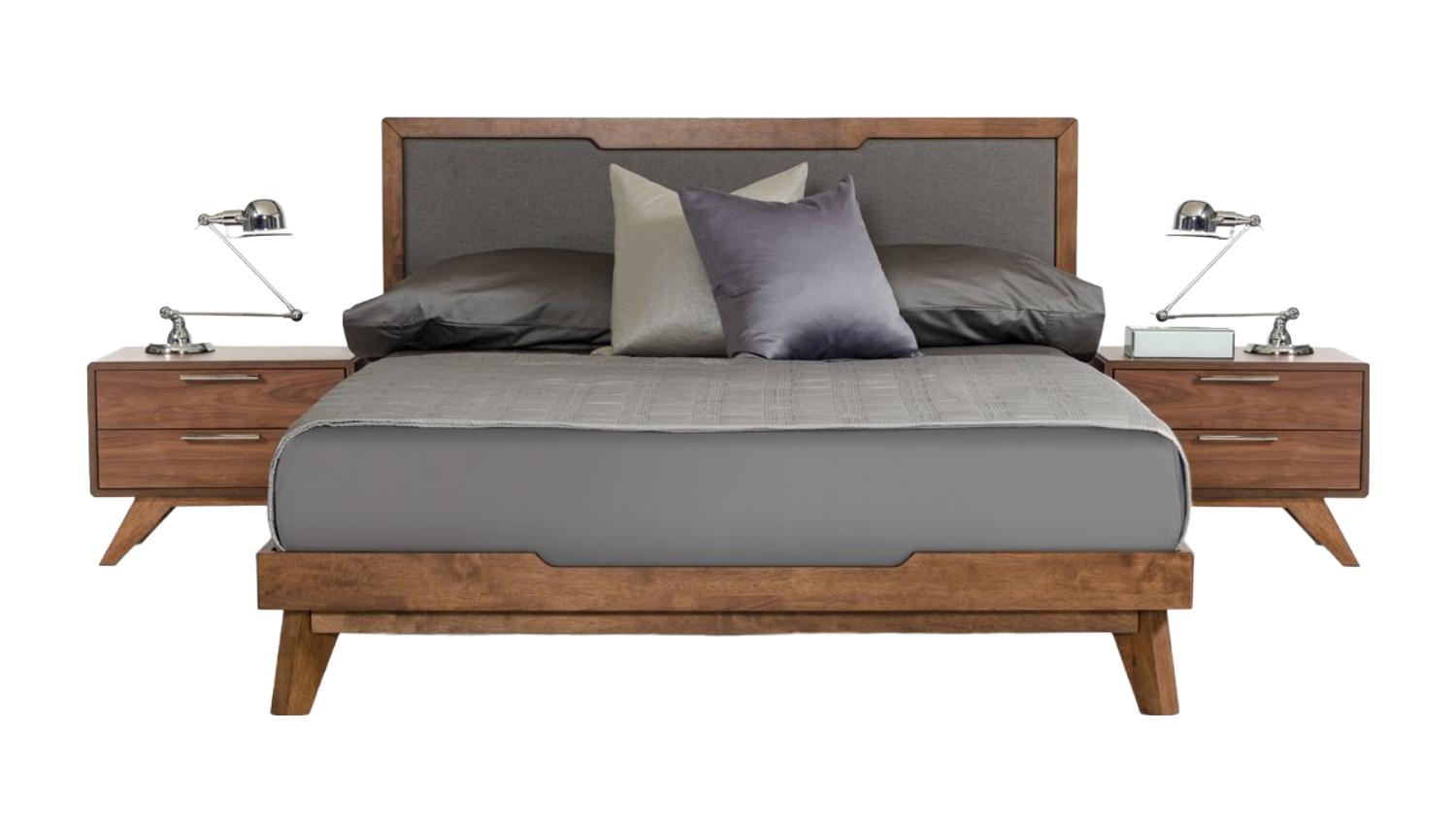 

    
Grey Linen & Walnut CAL King Panel Bedroom Set 5Pcs by VIG Nova Domus Soria
