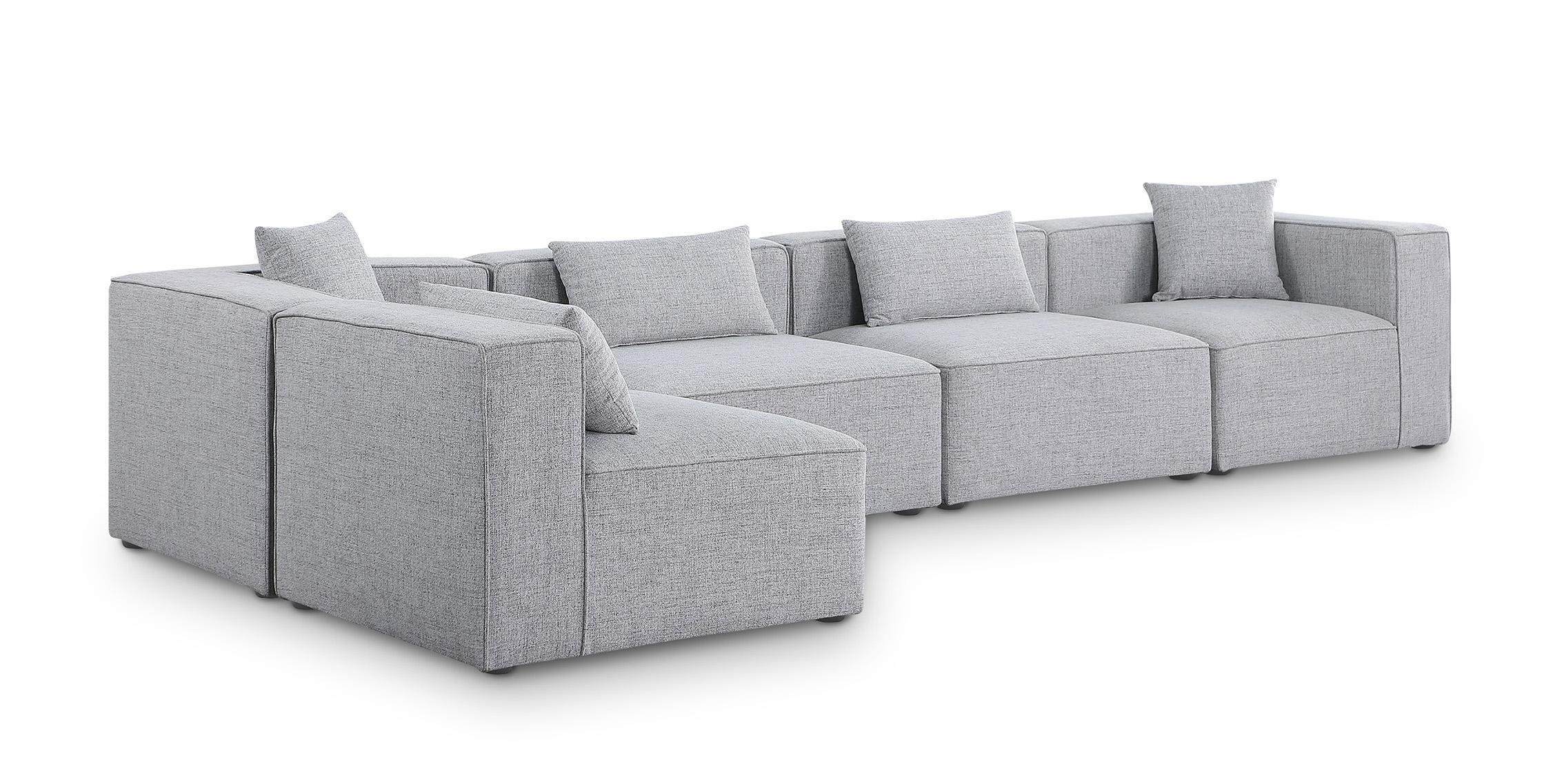 Contemporary, Modern Modular Sectional Sofa CUBE 630Grey-Sec5D 630Grey-Sec5D in Gray Linen