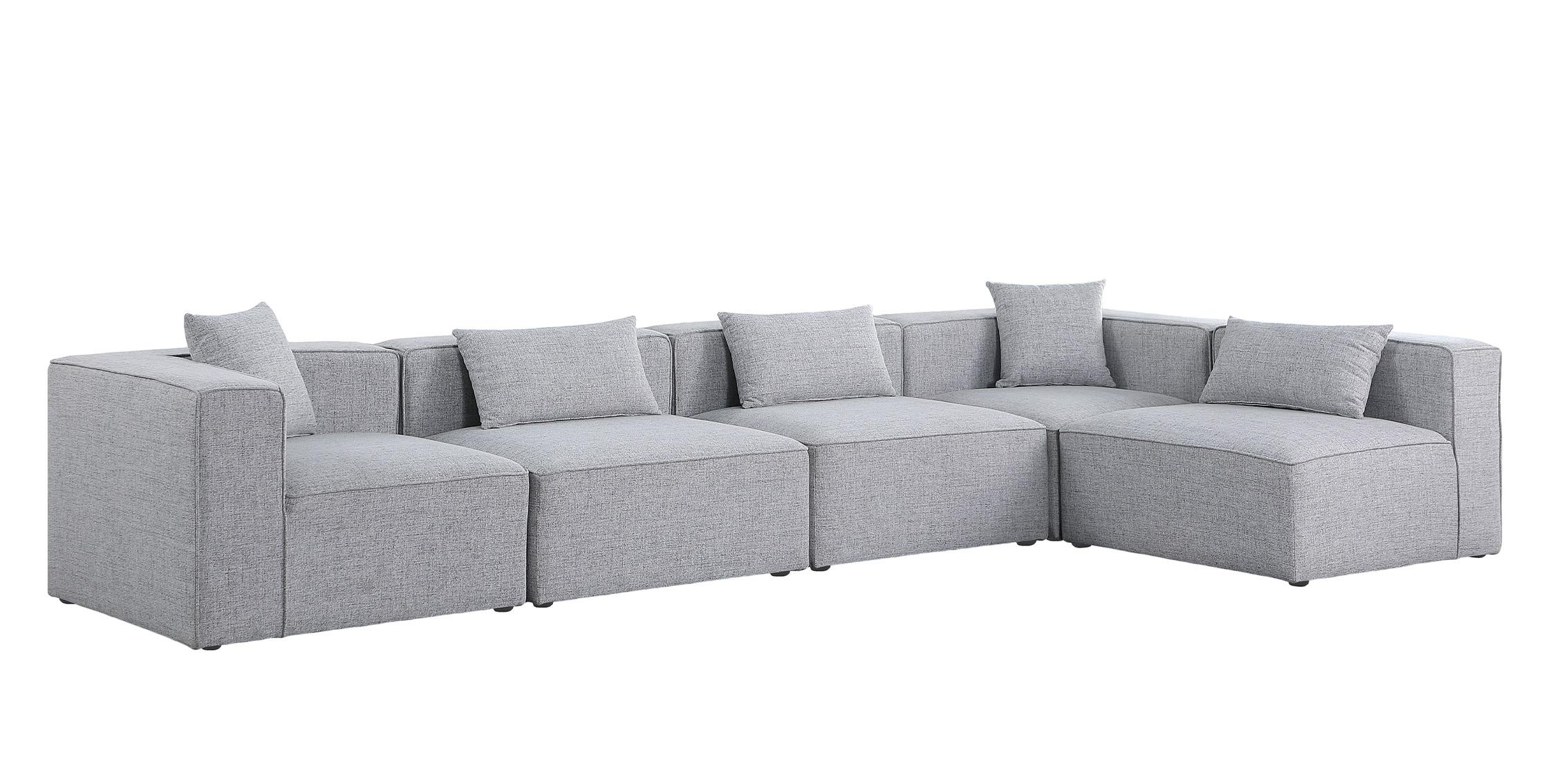

        
Meridian Furniture CUBE 630Grey-Sec5D Modular Sectional Sofa Gray Linen 094308267012
