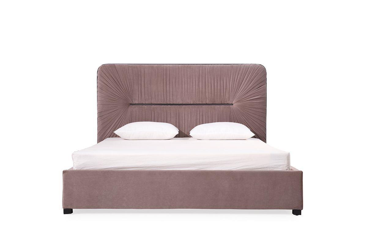 Contemporary, Modern Panel Bed Duke VGVCBD1903-GRY-Q in Tan, Gray Velvet