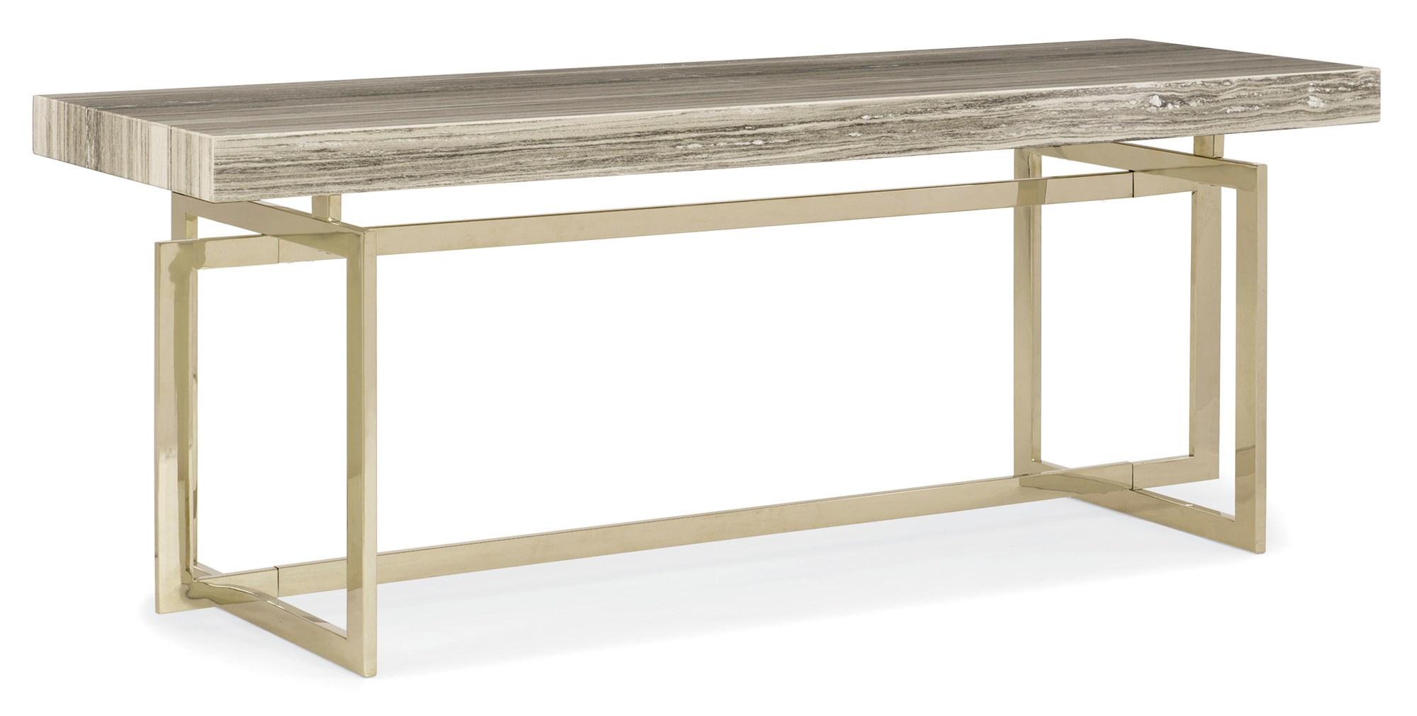 

    
Grey Sandstone Top & Gold Metal Frame Console Table 4 EVER A CLASSIC by Caracole
