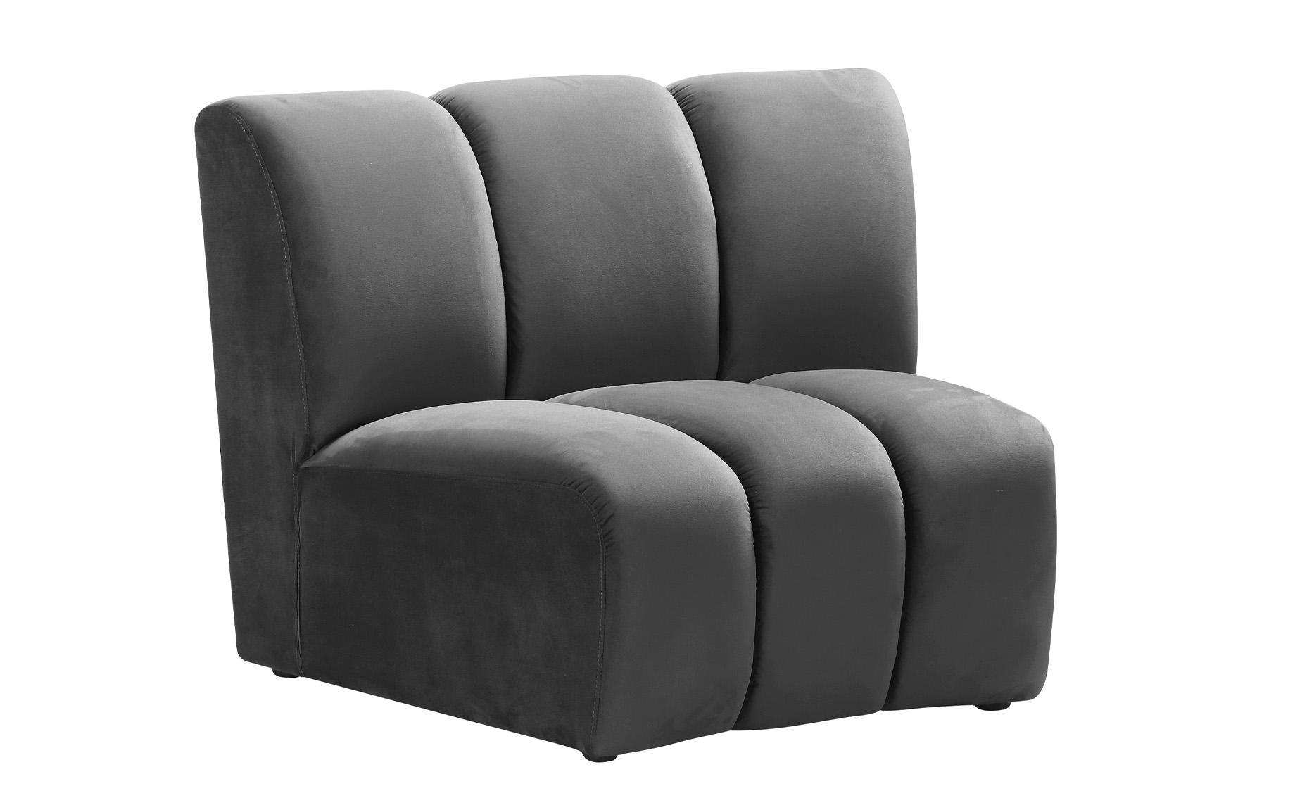 

        
Meridian Furniture INFINITY 638Grey-2PC Modular Sectional Sofa Gray Velvet 753359801438
