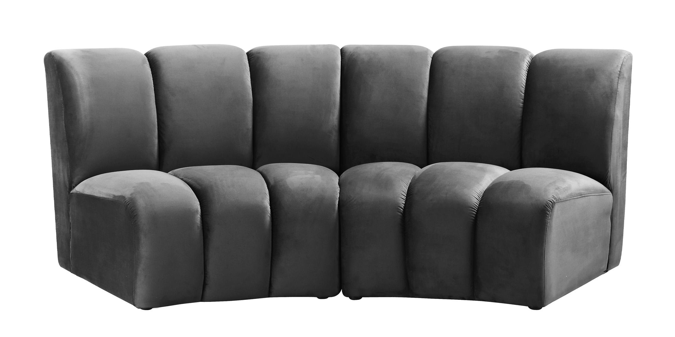 Contemporary, Modern Modular Sectional Sofa INFINITY 638Grey-2PC 638Grey-2PC in Gray Velvet