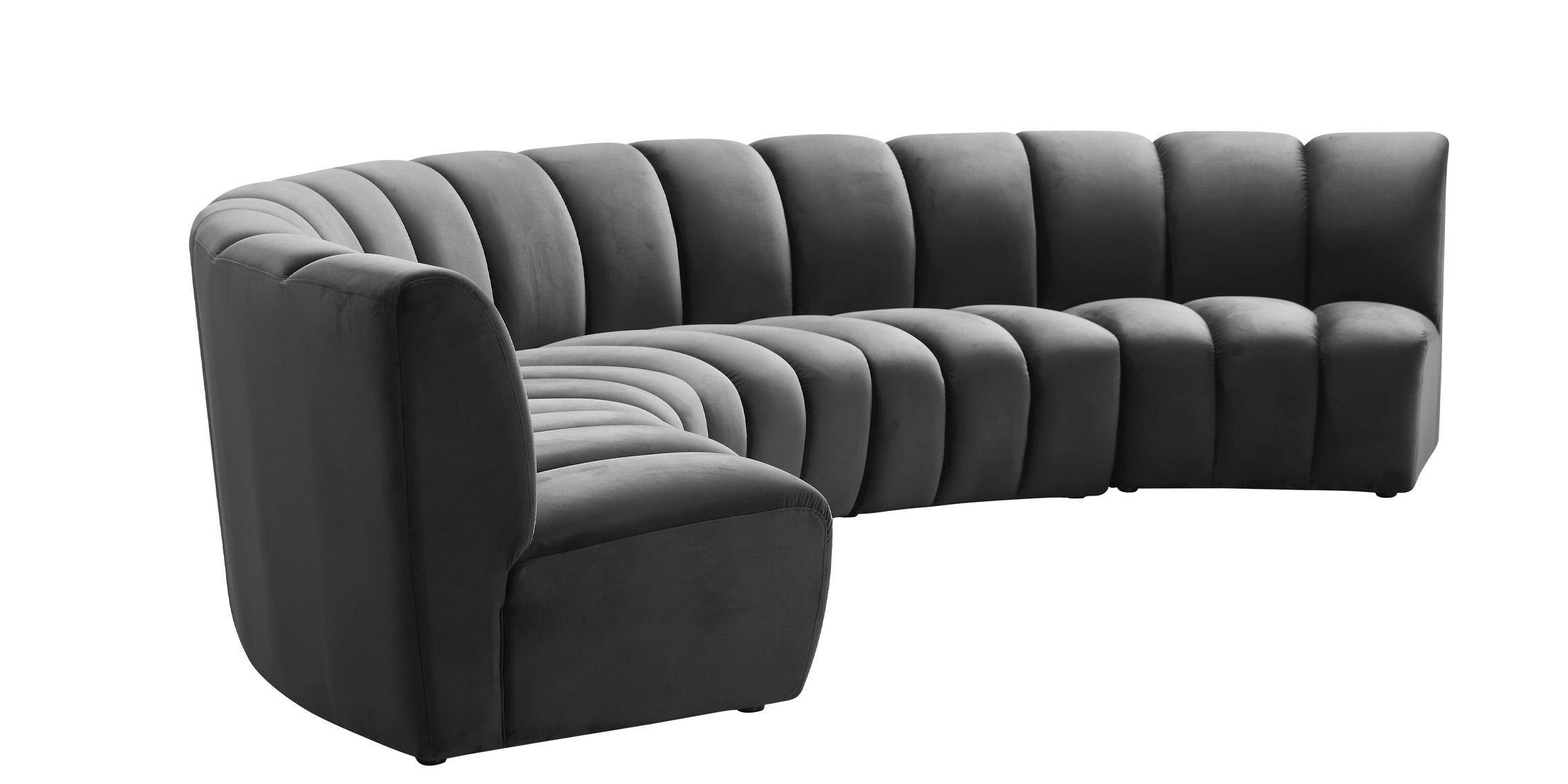 

    
638Grey-4PC Meridian Furniture Modular Sectional Sofa
