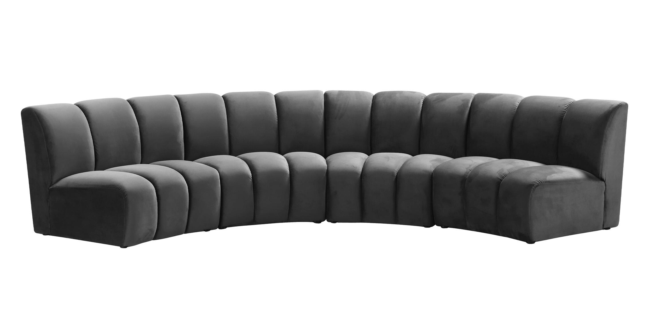 

    
 Order  Grey Velvet Modular Sectional Sofa INFINITY 638Grey-4PC Meridian Modern
