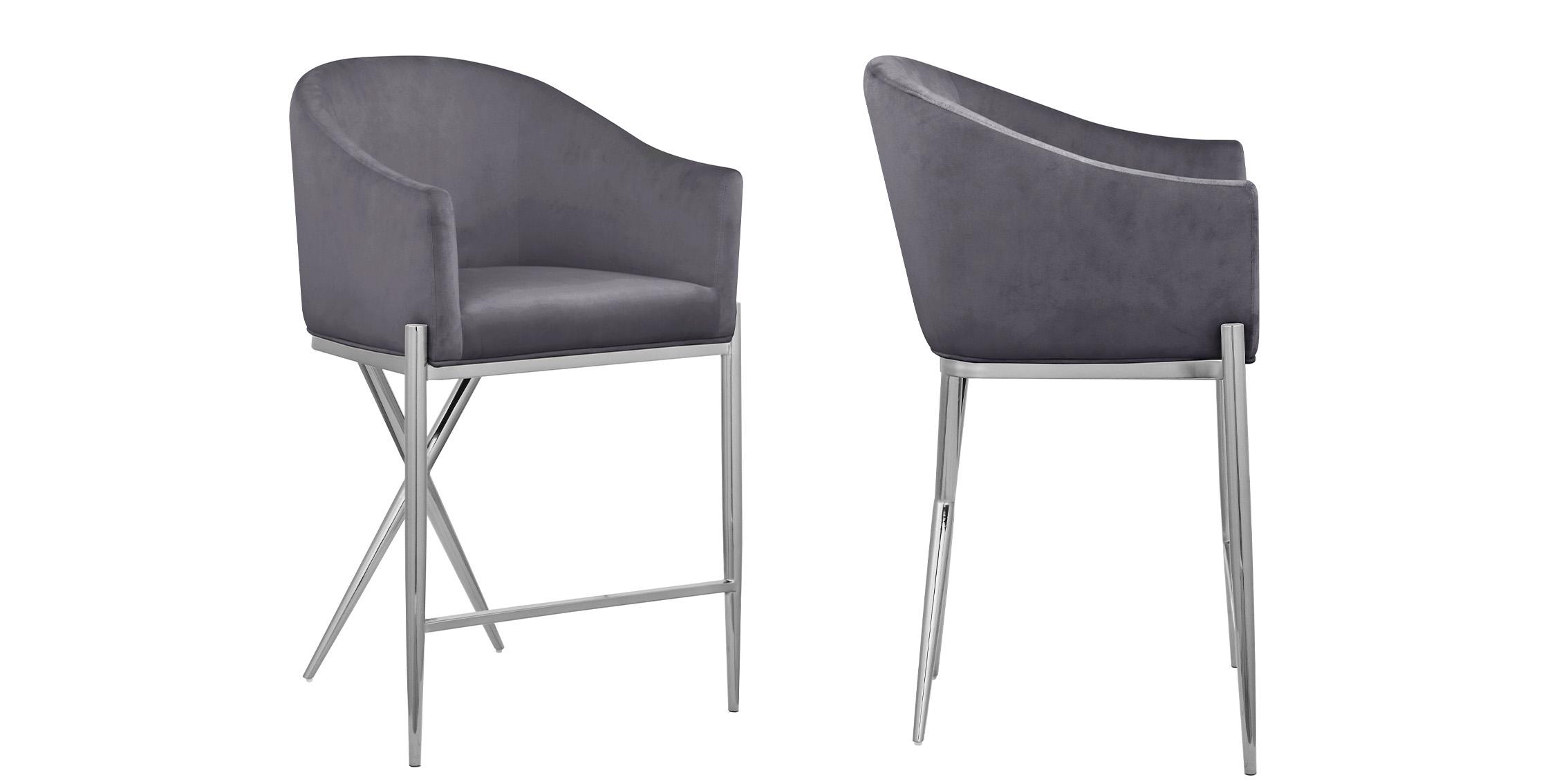 

        
Meridian Furniture XAVIER 866Grey-C Counter Stool Set Chrome/Gray Velvet 094308253237
