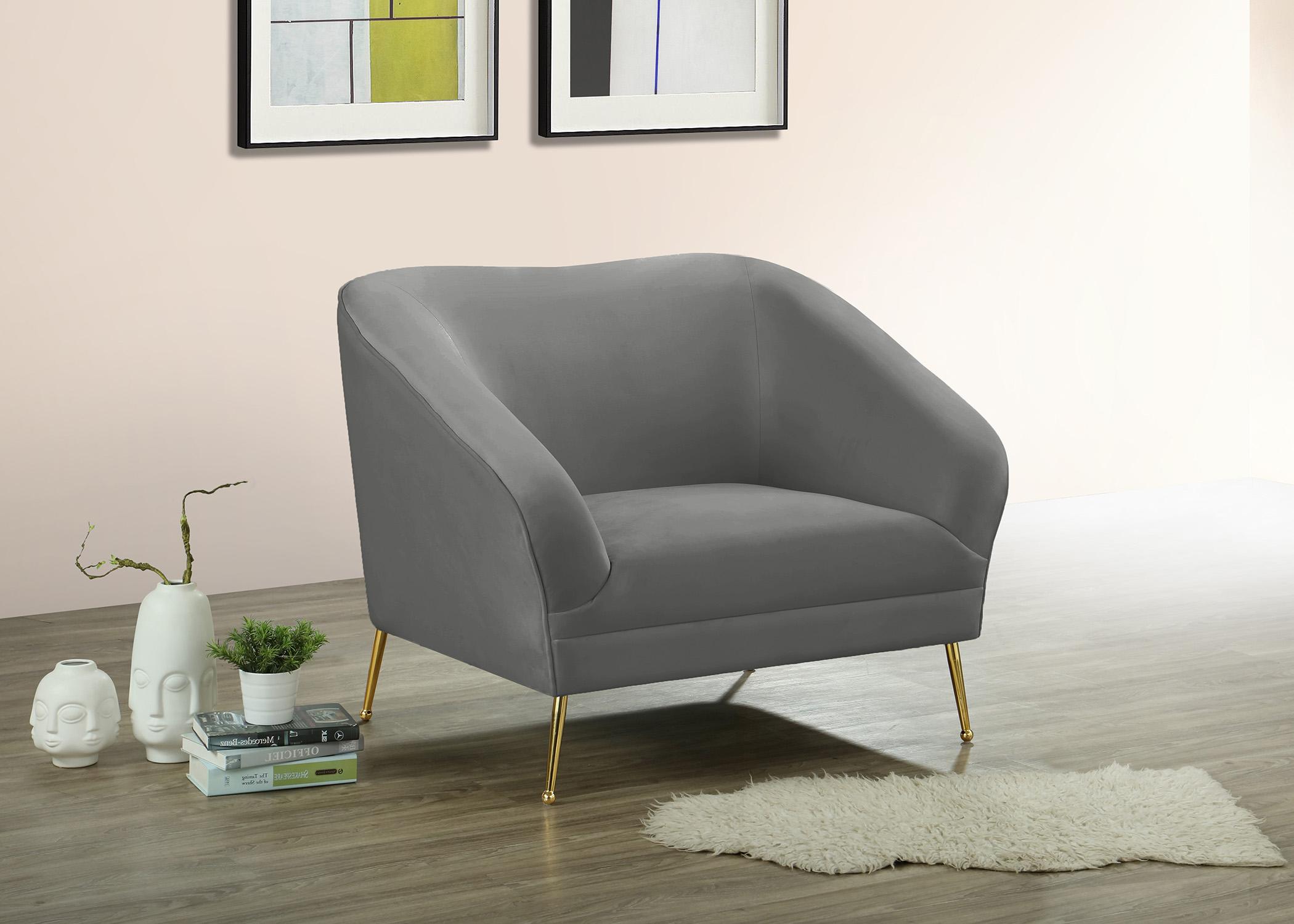 

    
Grey Velvet Curved Chair HERMOSA 658Grey-C Meridian Mid-Century Modern
