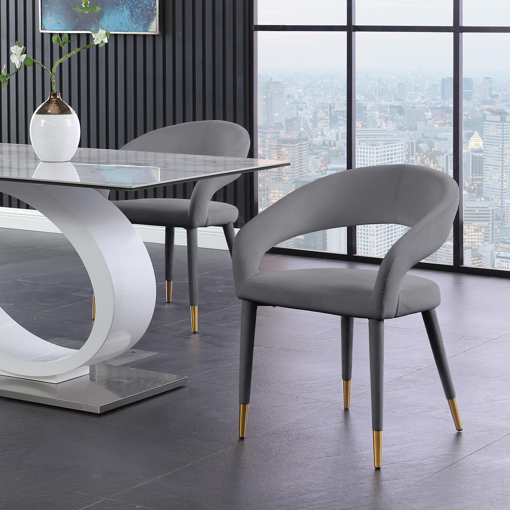 

        
Meridian Furniture DESTINY 537Grey-C Dining Chair Set Gray/Gold Velvet 094308263564
