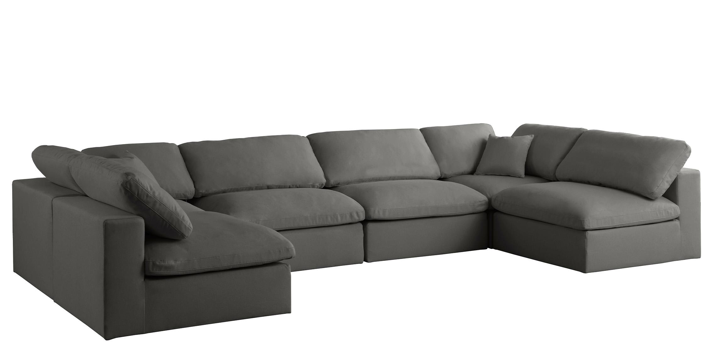 Contemporary, Modern Modular Sectional Sofa 602Grey-Sec6D 602Grey-Sec6D in Gray Fabric