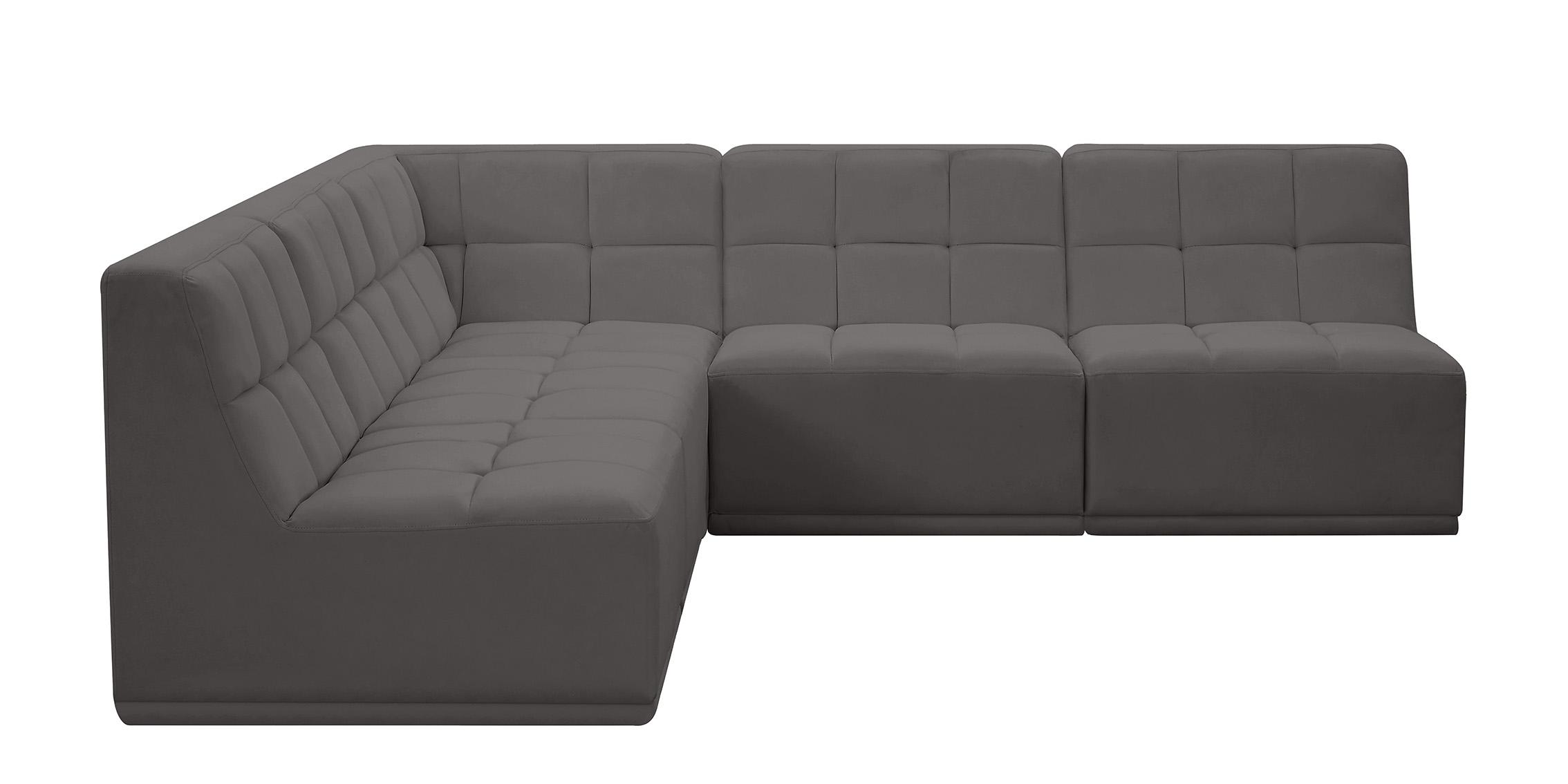 

        
Meridian Furniture RELAX 650Grey-Sec5C Modular Sectional Gray Velvet 704831409581
