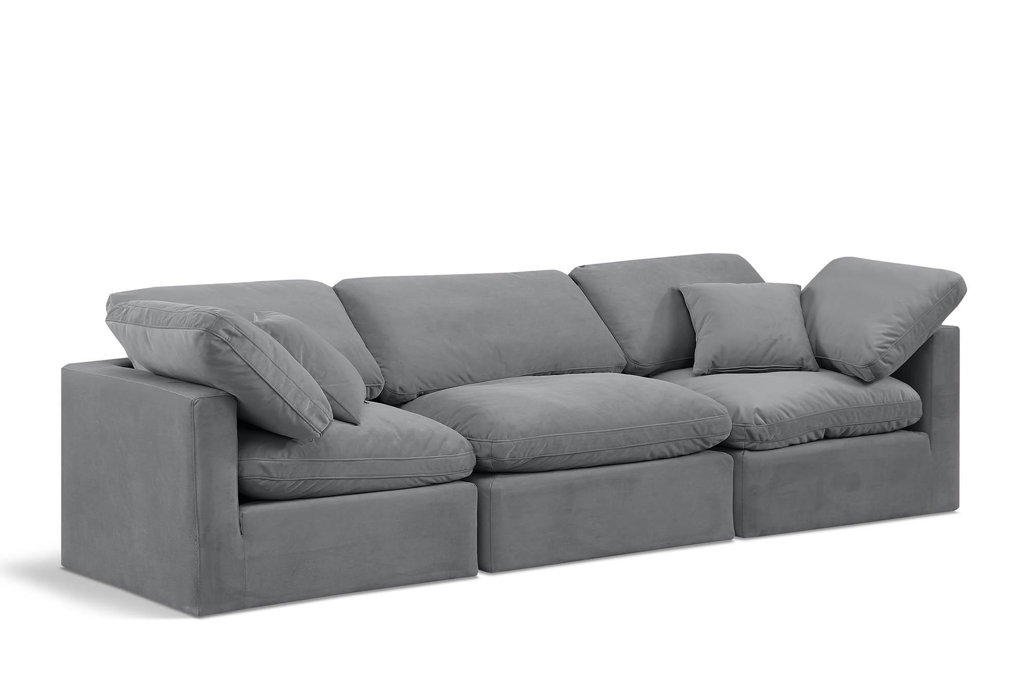 Contemporary, Modern Modular Sofa INDULGE 147Grey-S105 147Grey-S105 in Gray Velvet