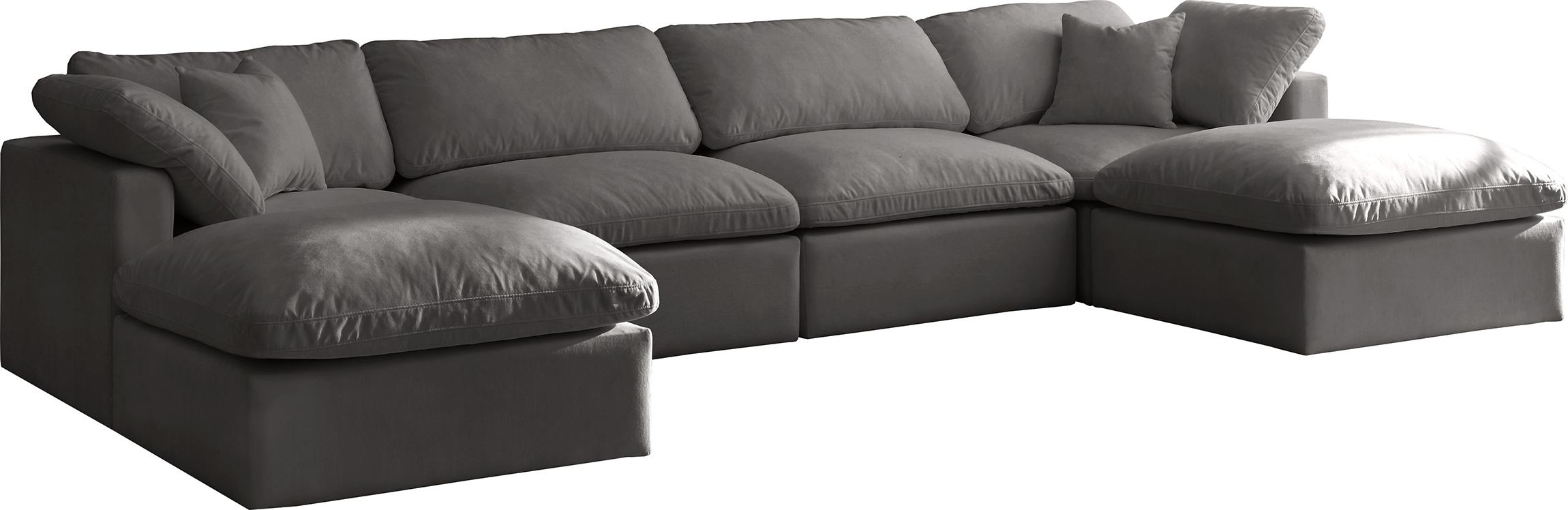 Contemporary, Modern Modular Sectional Sofa 602Grey-Sec6B 602Grey-Sec6B in Gray Fabric