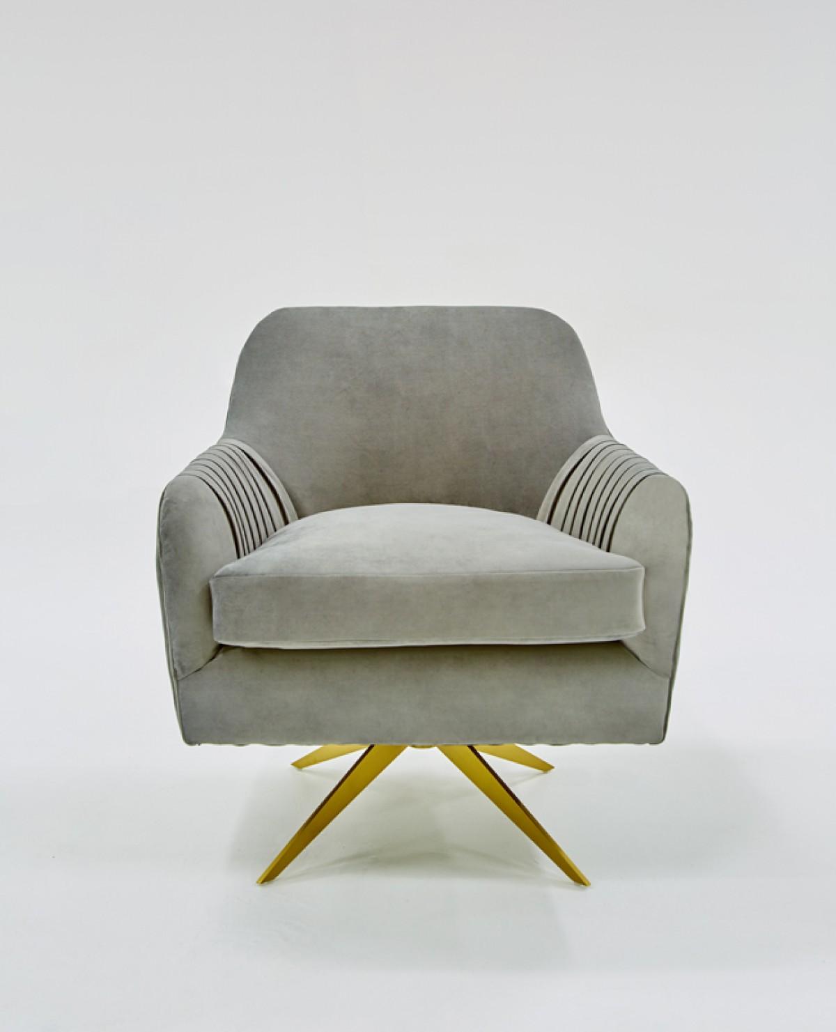 

    
Grey Velvet Swivel Accent Chair VIG Divani Casa Abigail Modern Contemporary
