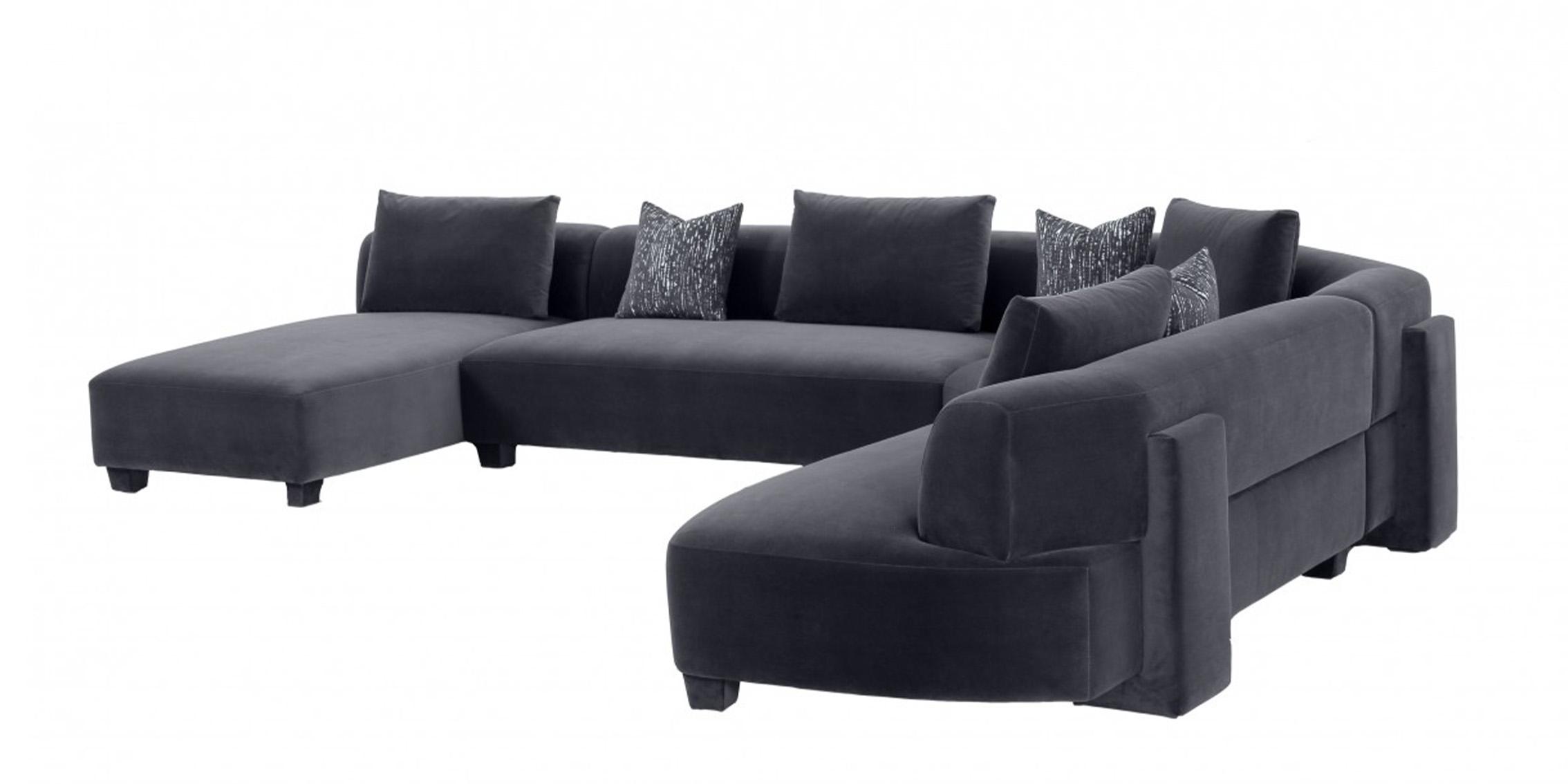 

    
Grey Velvet U Shaped Sectional Sofa VIG Divani Casa Bayou Contemporary Modern
