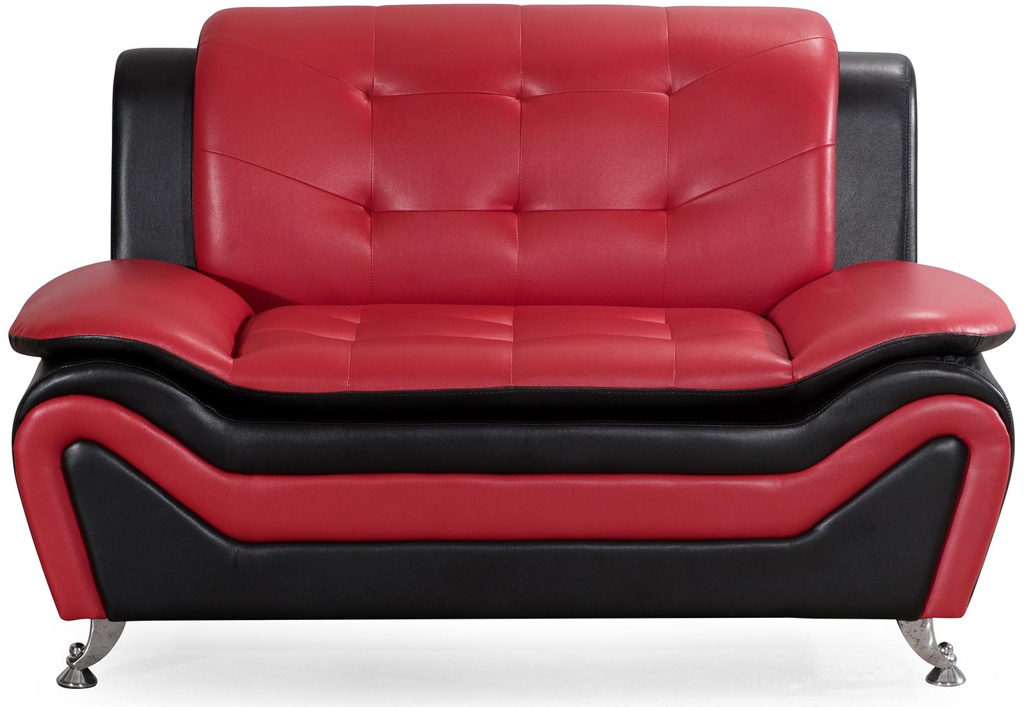 

    
Happy Homes HH8162 Sofa and Loveseat Set Black/Red HH8162-Set-2
