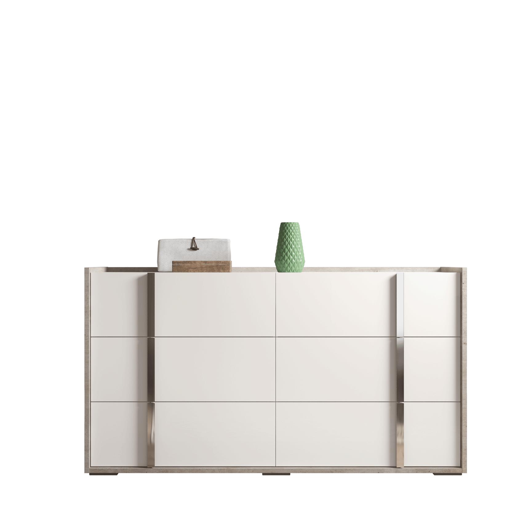 

    
High Gloss White & Grey 6 Drawer Dresser TREVISO ESF Modern Made in Italy
