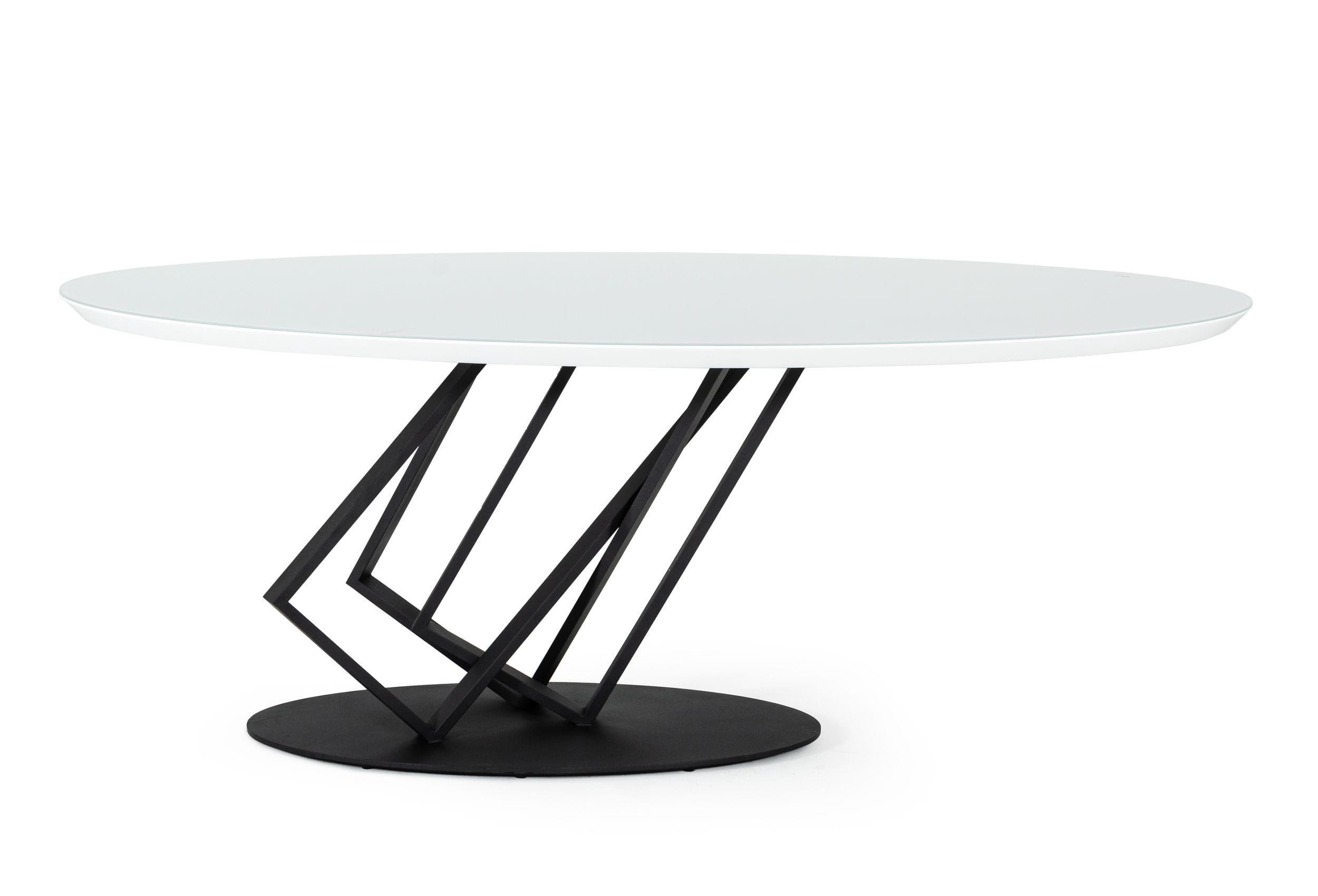 Contemporary, Modern Dining Table Corbett VGVCT1920-3 in White, Black 