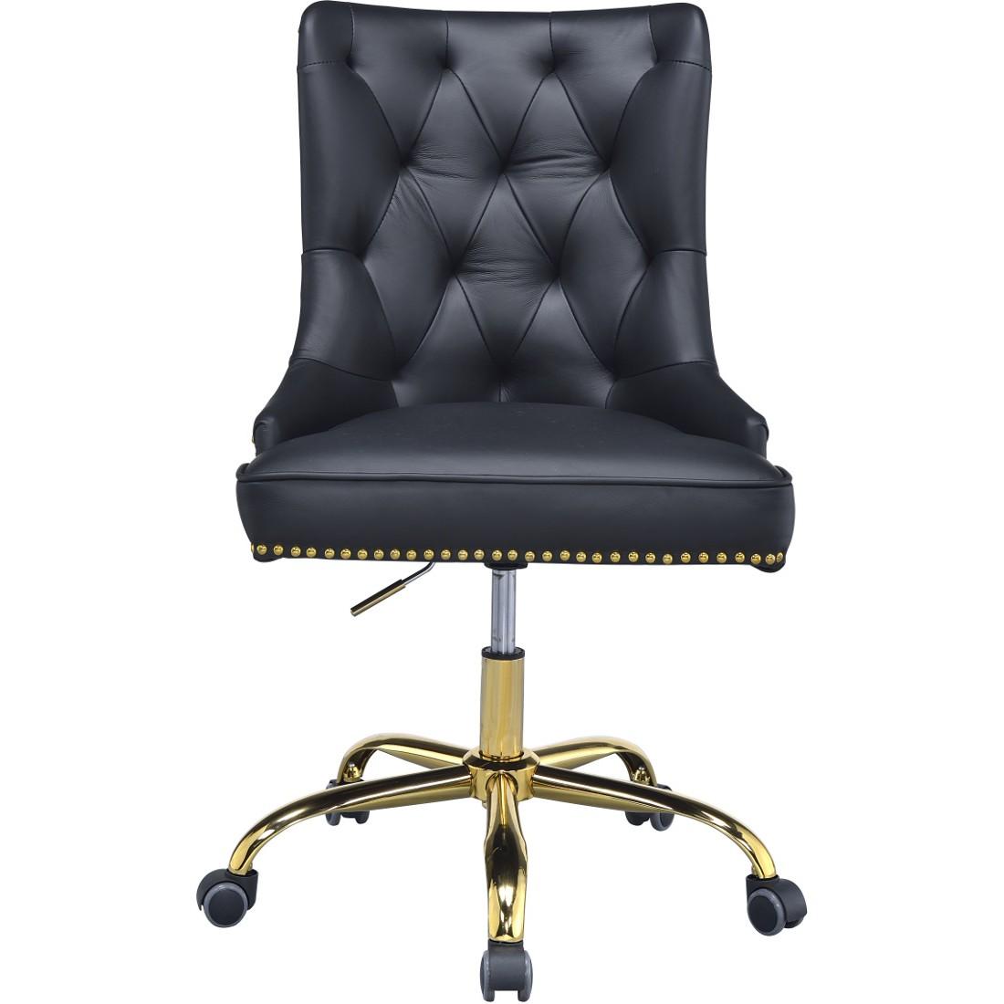 

    
Home Office Chair Black PU & Gold Purlie 92518 Acme Transitional Contemporary
