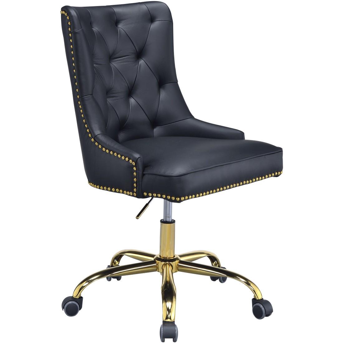

    
Home Office Chair Black PU & Gold Purlie 92518 Acme Transitional Contemporary
