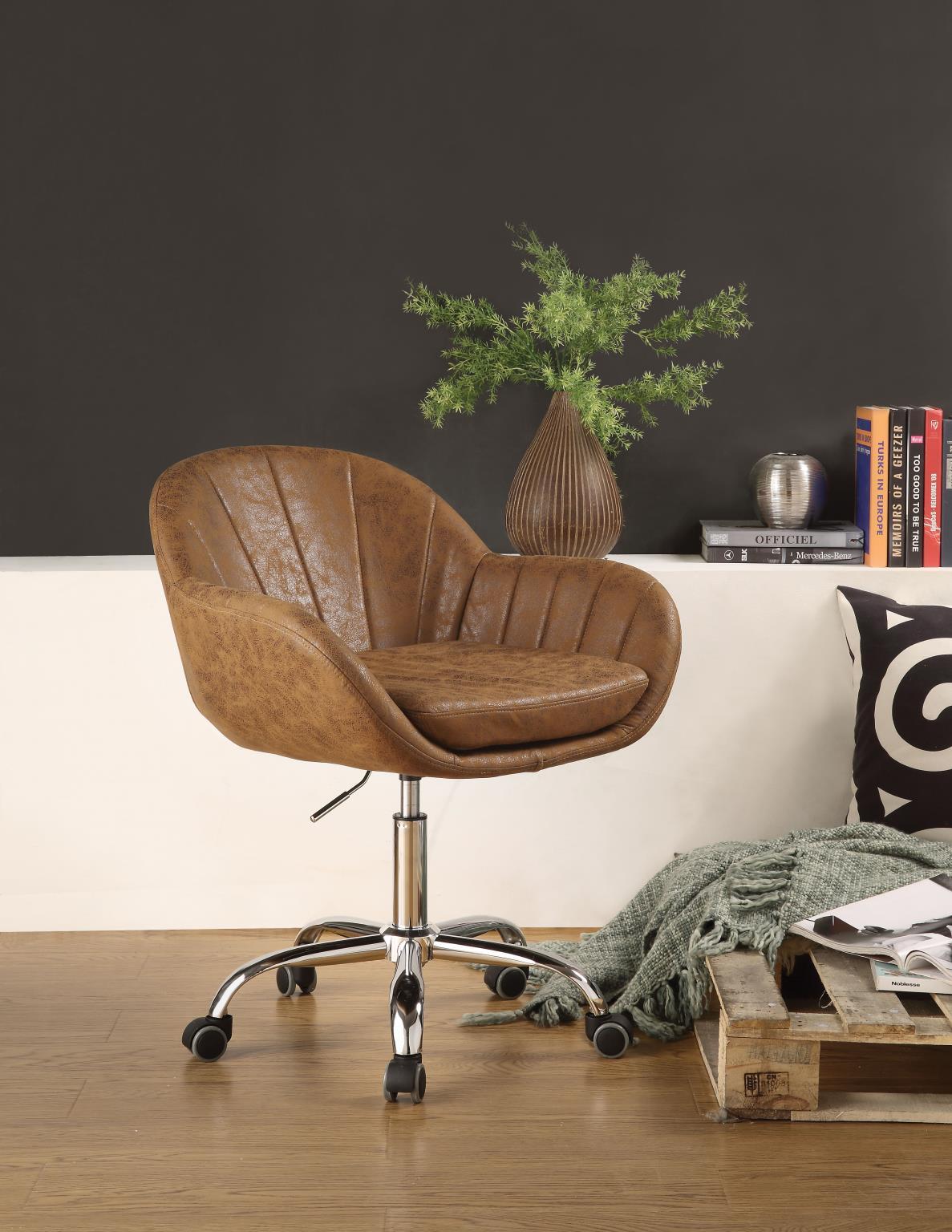

    
Home Office Chair Chocolate PU & Chrome Giolla 92503 Acme Contemporary Modern
