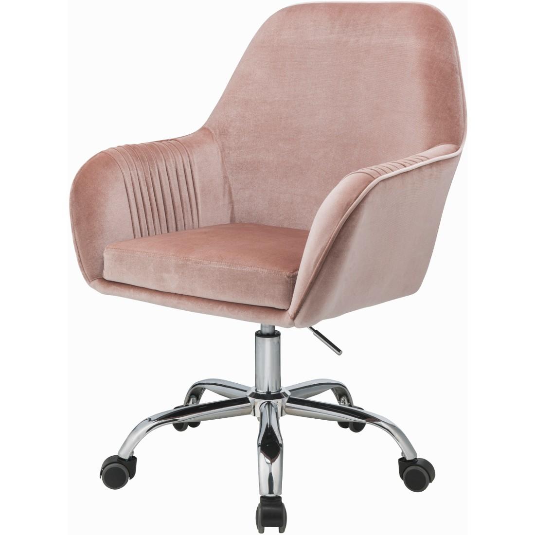 

    
Home Office Chair Peach Velvet & Chrome Eimer 92504 Acme Contemporary Modern

