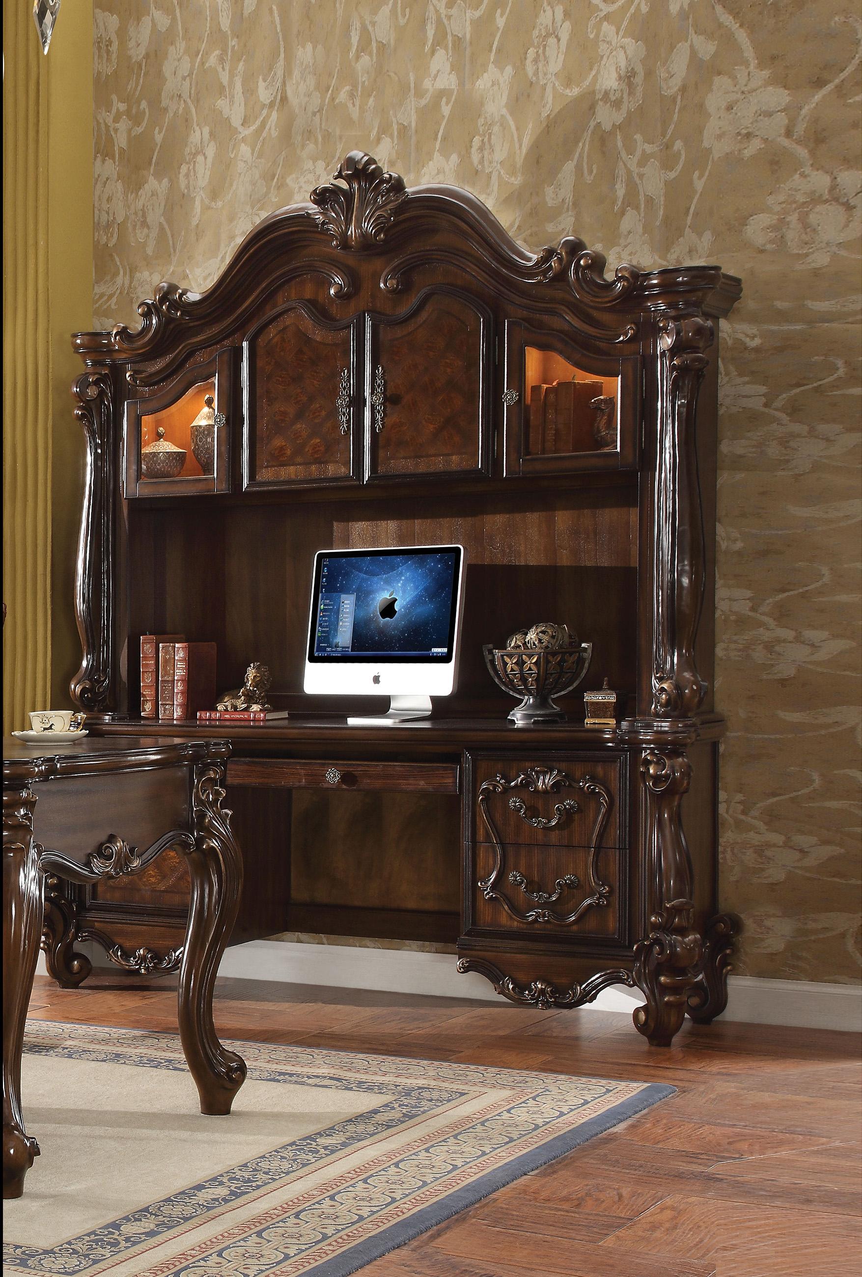 Classic, Traditional Hutch Desk Versailles Versailles 92284 in Oak, Cherry, Brown 