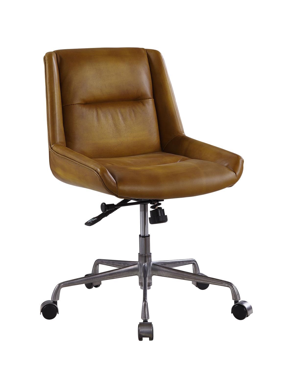 

    
Home Office Executive Chair Saddle Brown Genuine Leather Ambler Acme Traditional
