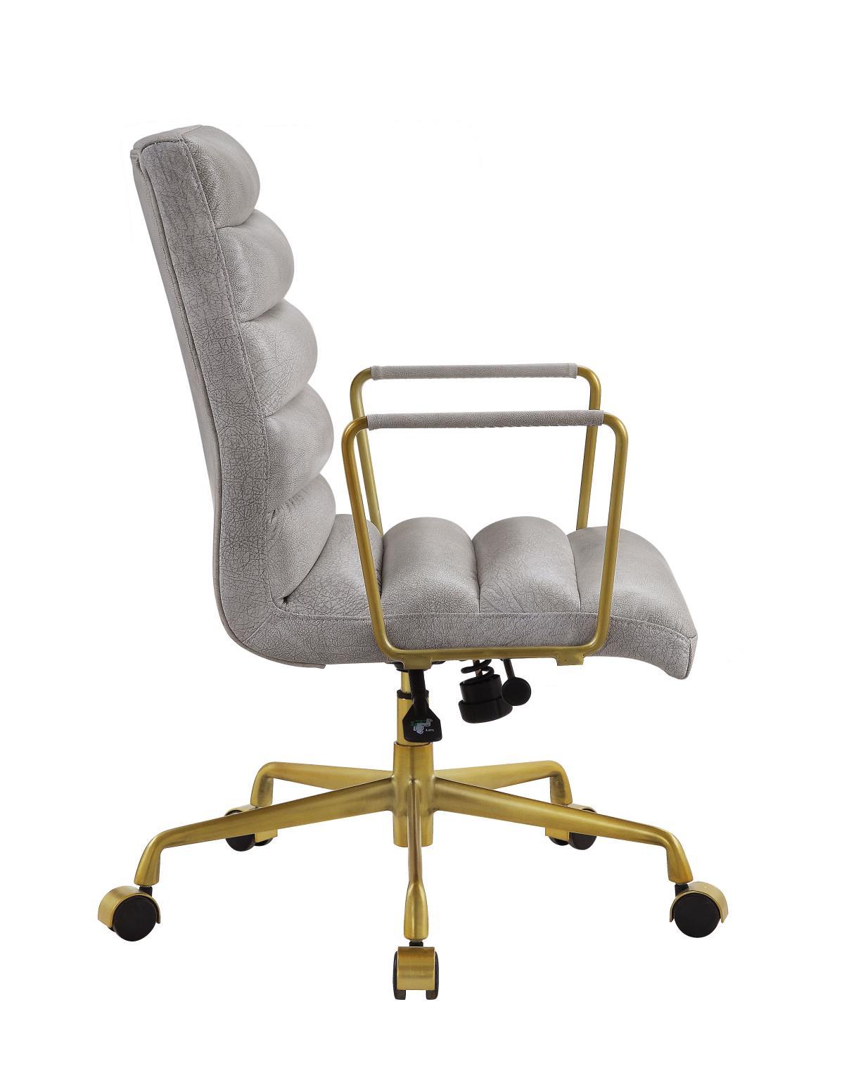 

    
Home Office Executive Chair Vintage White Genuine Leather Bellville 92497 Acme
