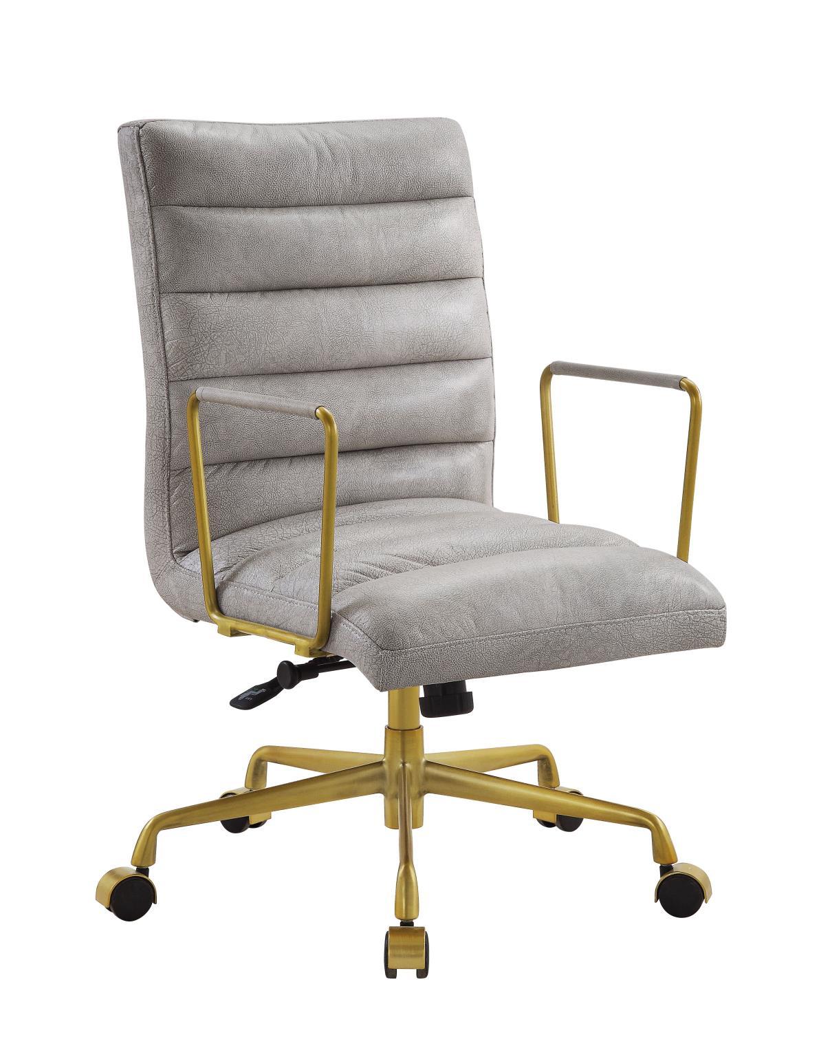 Contemporary, Modern Executive Chair Bellville Bellville 92497 in White Top grain leather