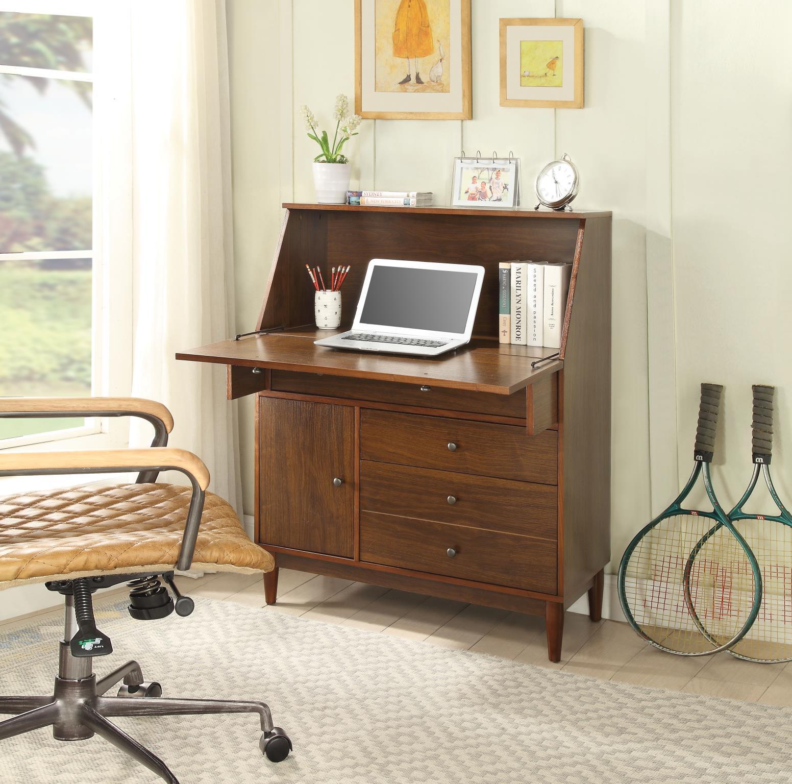 

    
Home Office Secretary Desk Walnut Wyanie 92316 Acme Contemporary
