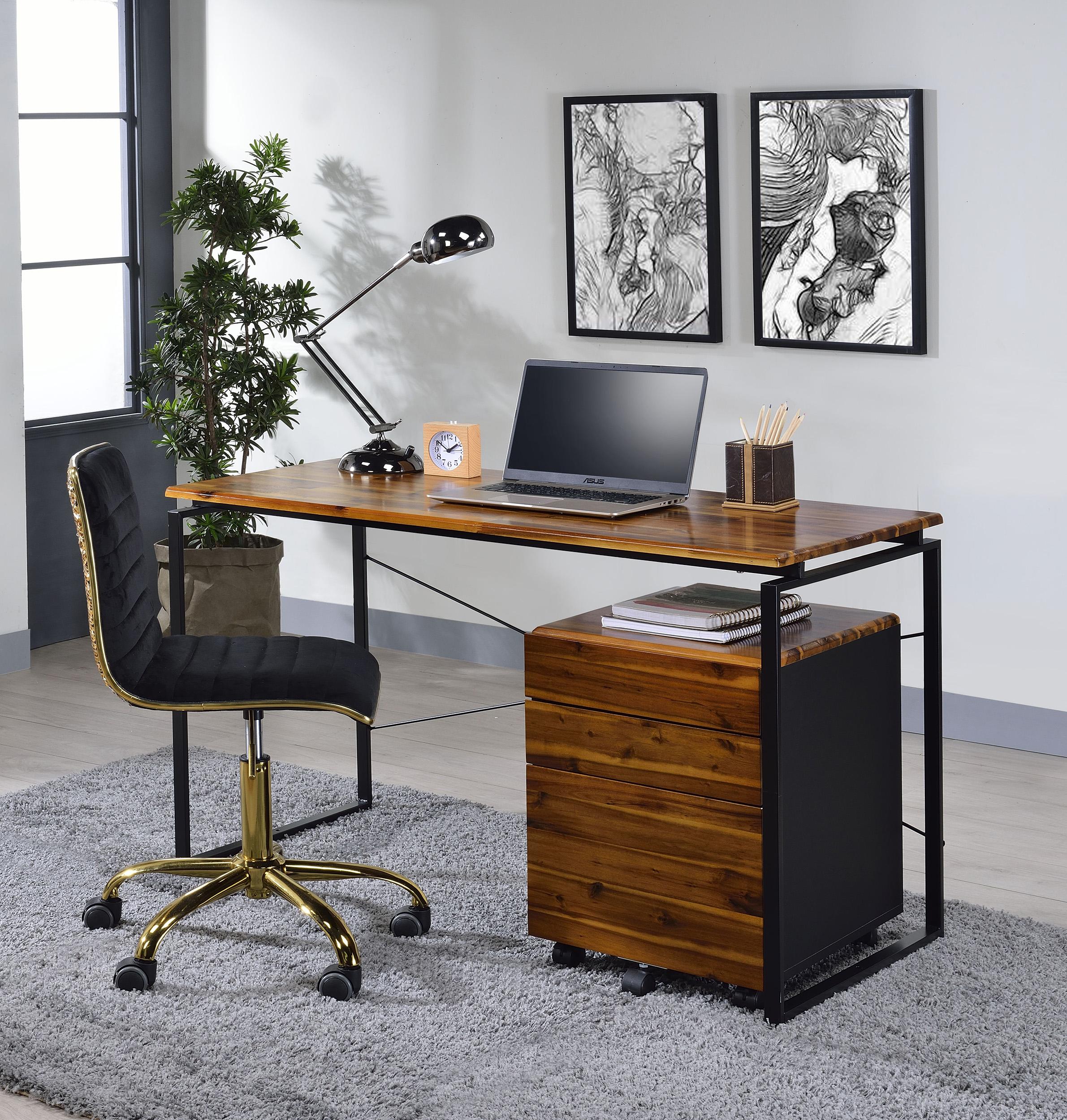 

    
Home Office Set 3Pcs Oak & Black Jurgen 92910 Acme Industrial Contemporary

