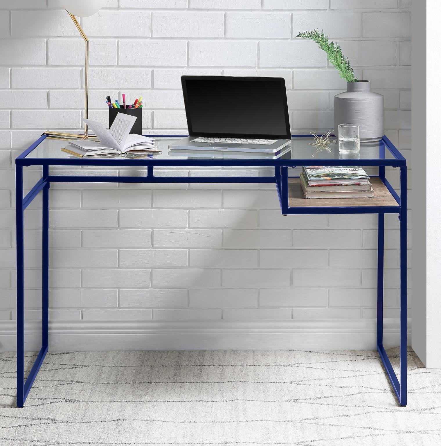 

    
Home Office Writing Desk Blue & Glass Yasin 92586 Acme Industrial Modern
