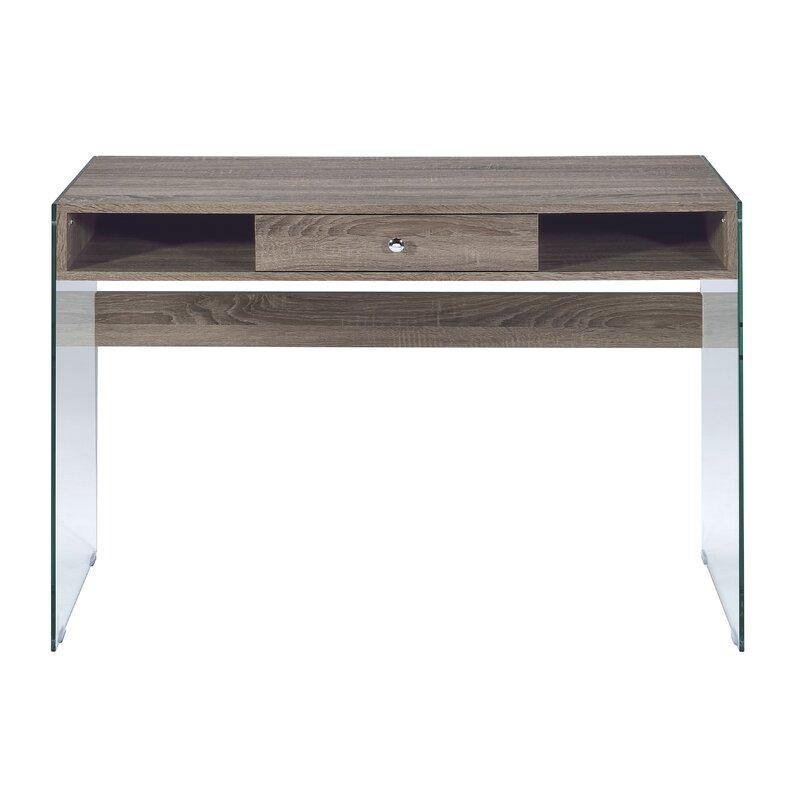 

    
Acme Furniture Armon Writing Desk Oak/Clear/Gray Armon 92372
