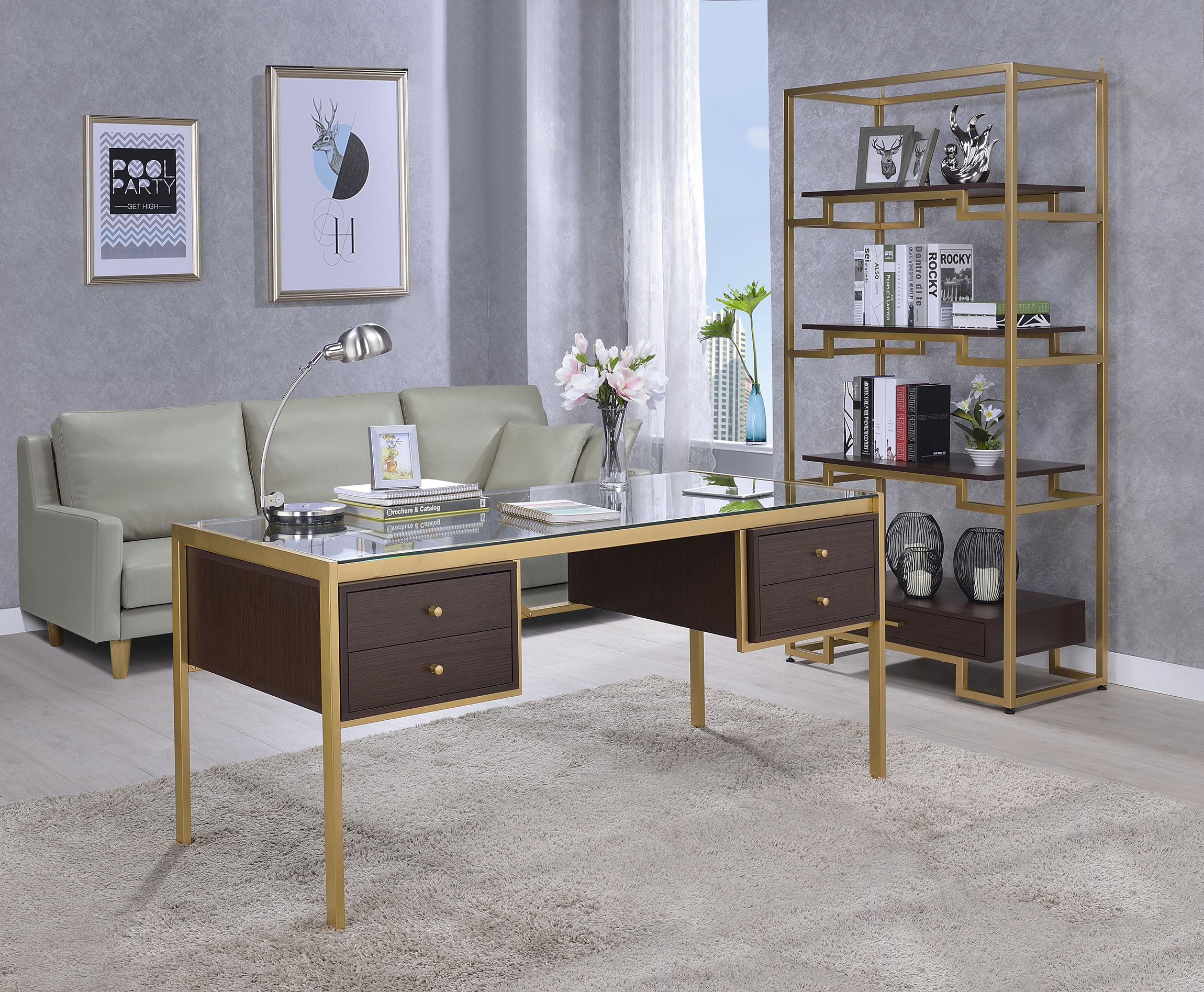 

    
92785 Contemporary Gold & Clear Glass Writing Desk by Acme Furniture Yumia 92785
