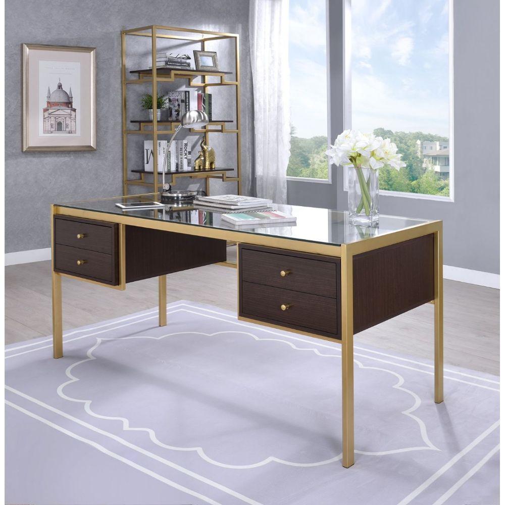 

    
Contemporary Gold & Clear Glass Writing Desk by Acme Furniture Yumia 92785
