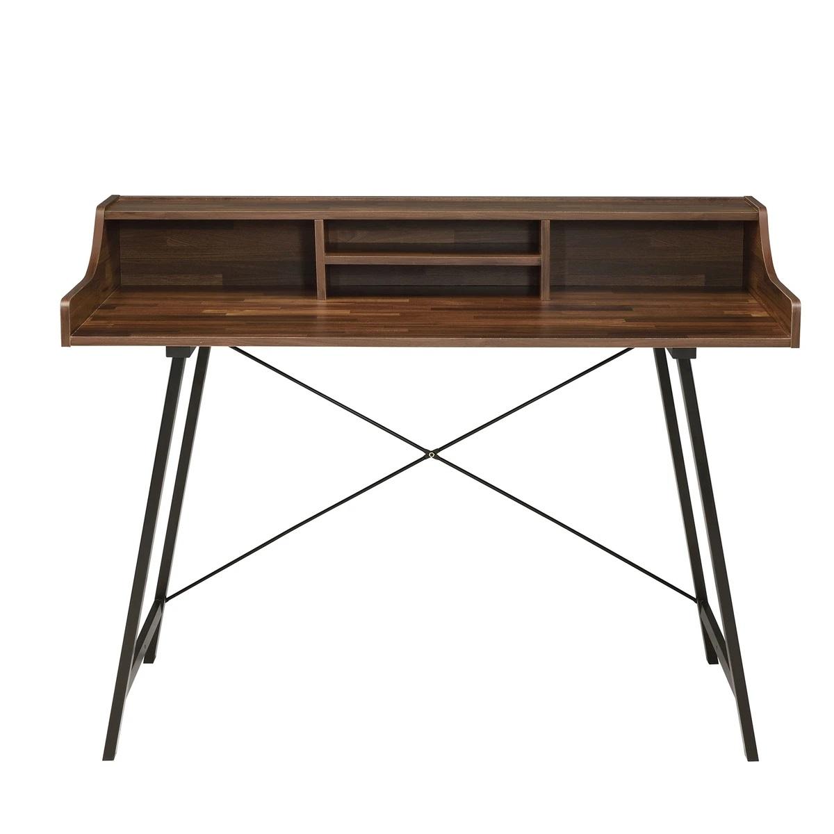 

    
Home Office Writing Desk Walnut & Black Sange 92680 Acme Contemporary Industrial
