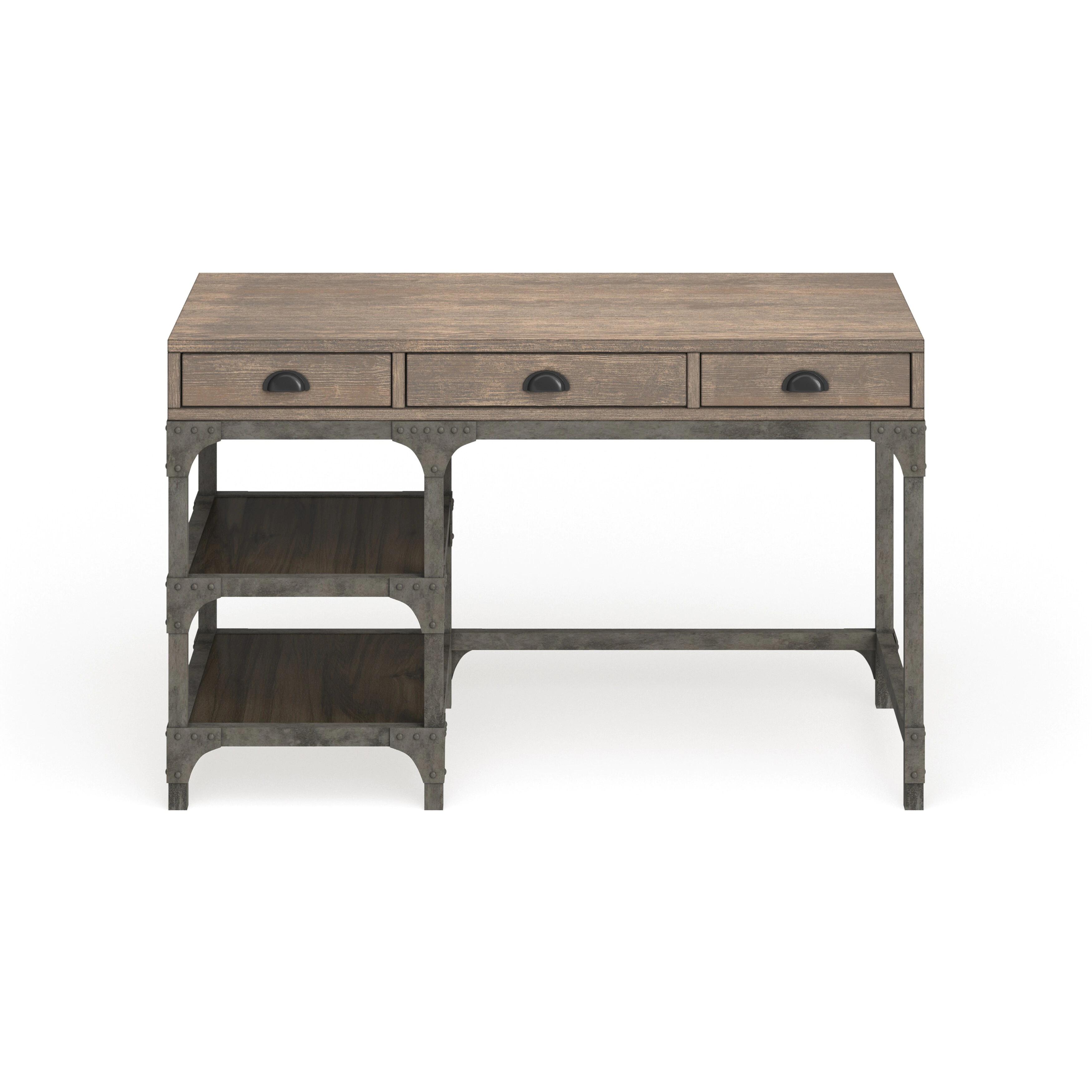

    
Rustic Weathered Oak & Chrome Writing Desk by Acme 92325 Gorden
