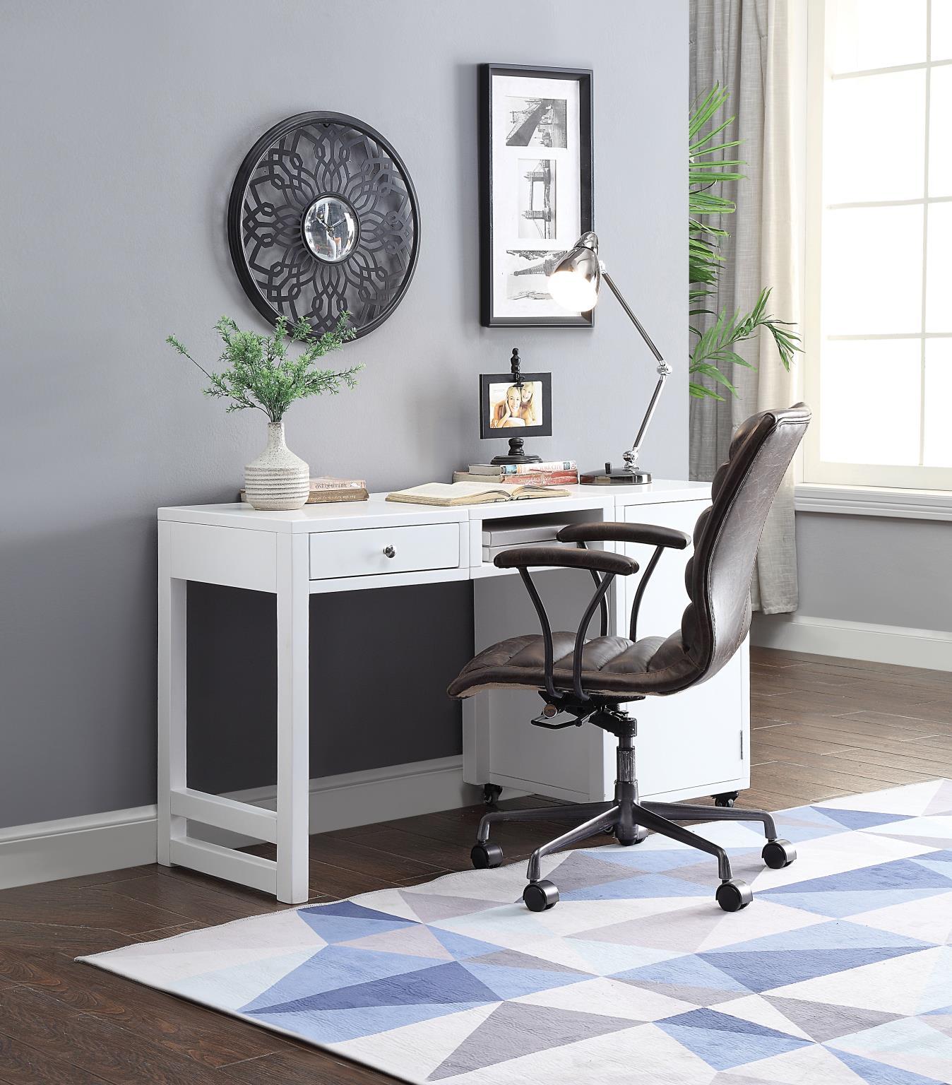 

    
 Order  Home Office Writing Desk White Kaniel 92835 Acme Transitional Modern
