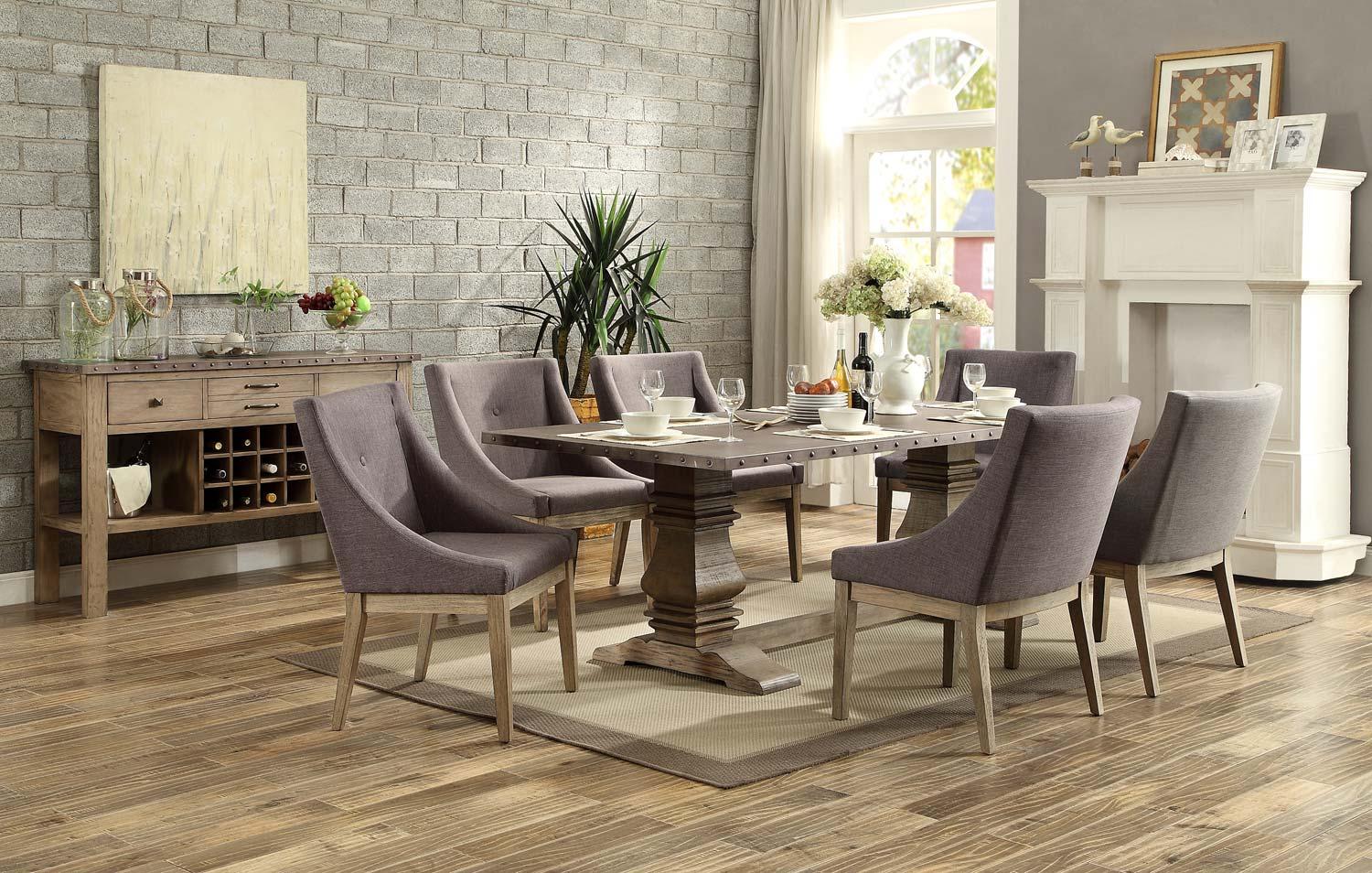 

                    
Homelegance Anna Claire Dining Table Set Gray/Driftwood Fabric Purchase 
