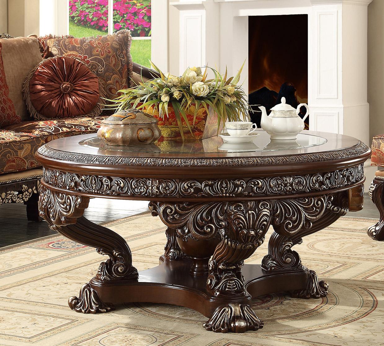 

    
HD-111-4PC Dark Red Mahogany Sectional Sofa Set 4Pcs w/ Coffee Table Traditional Homey Design HD-111
