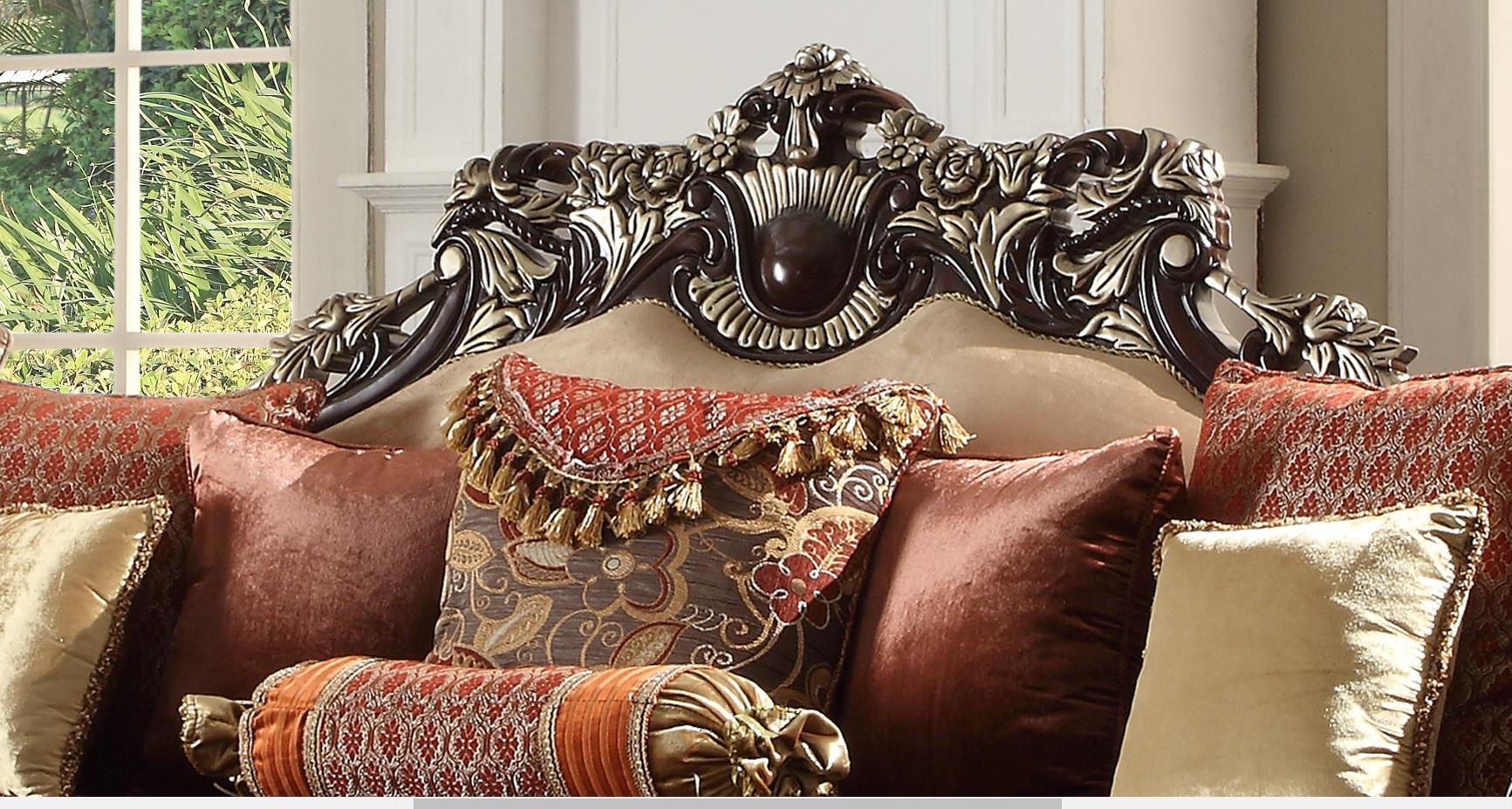 

    
Dark Red Mahogany Sectional Sofa Traditional Homey Design HD-111 SEC
